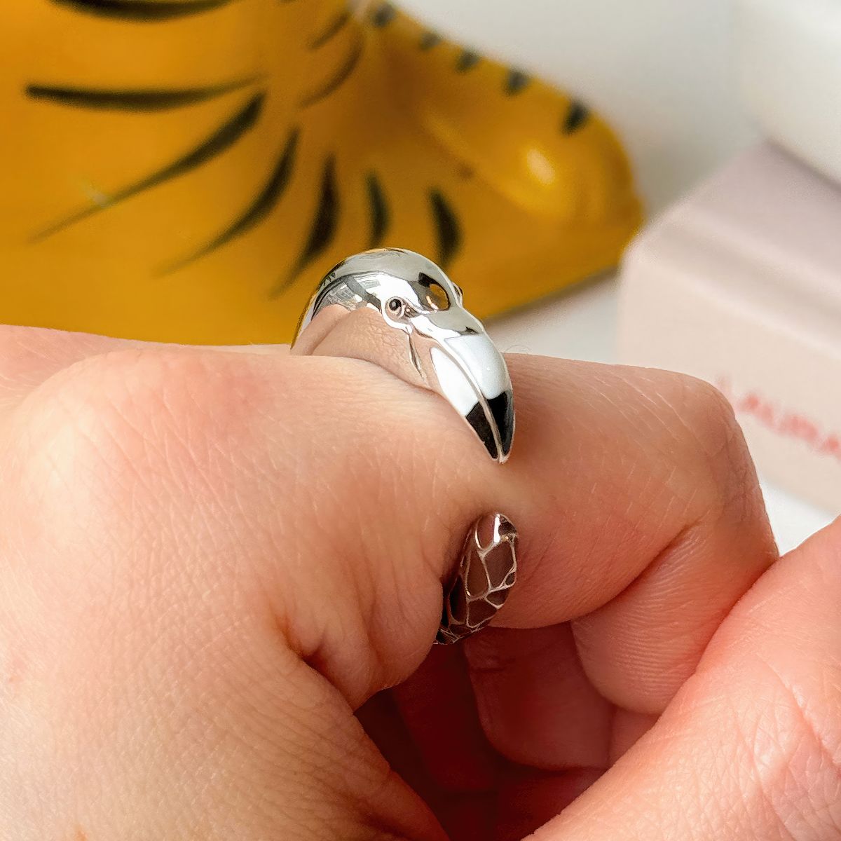Sterling Silver Designer Flamingo Ring