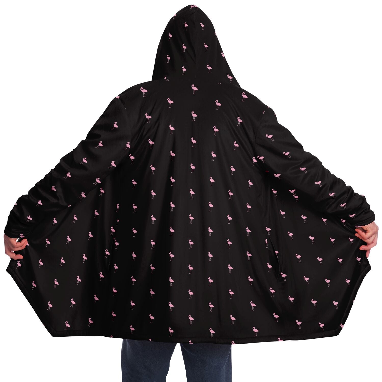 Black Classic Flamingo Cloak Hoodie