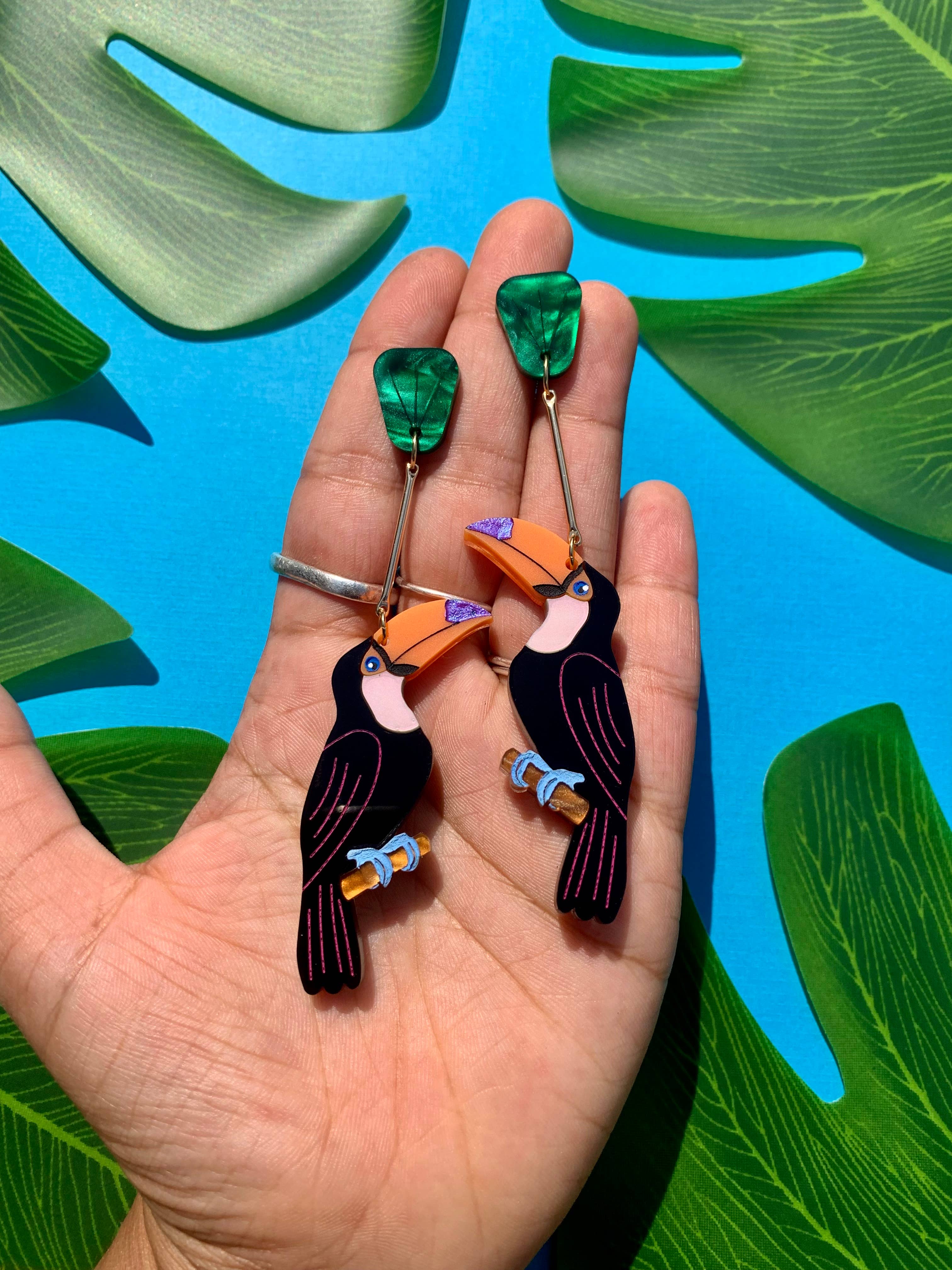 Toucans Acrylic Earrings