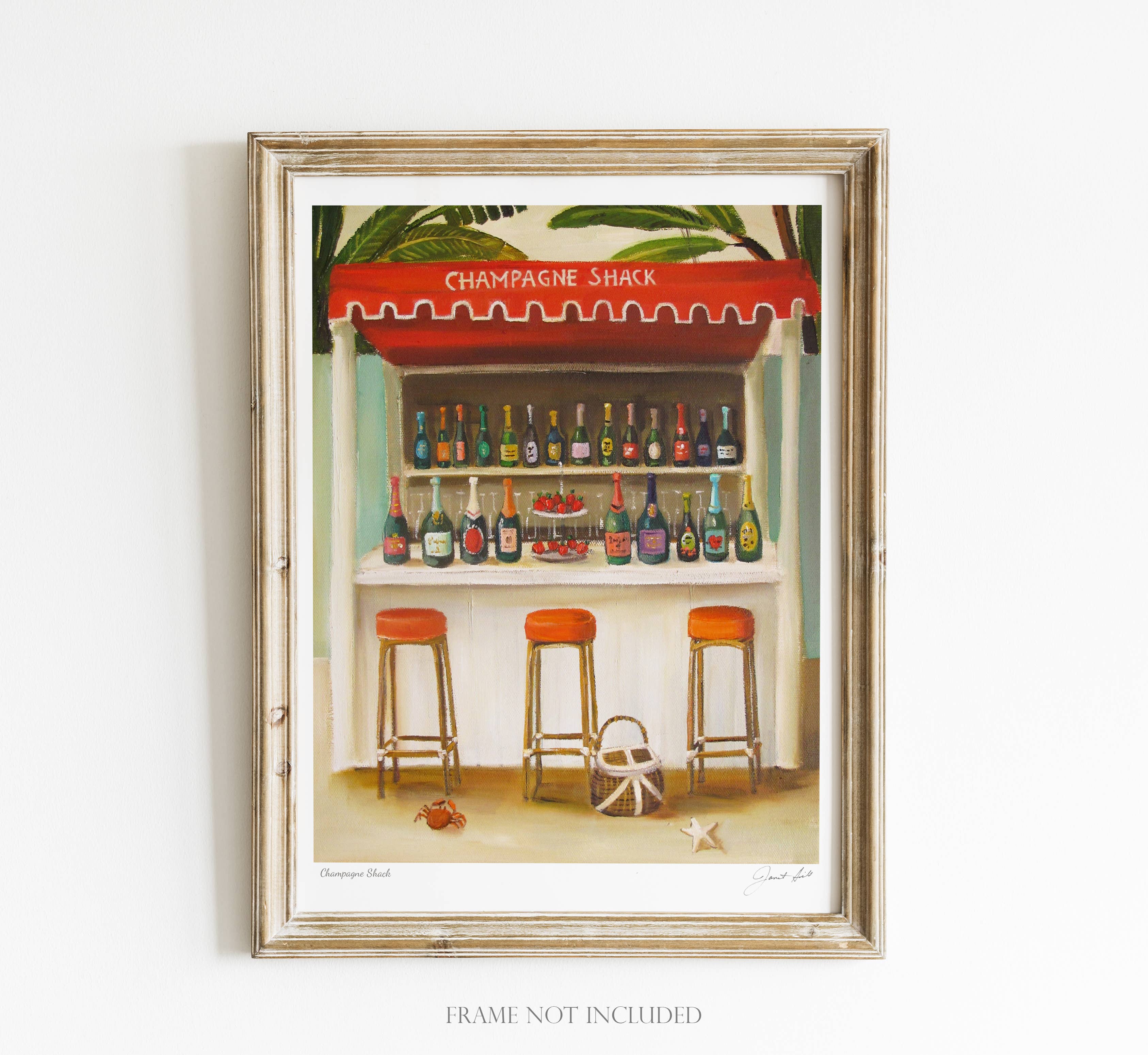 Champagne Shack Art Print - 8.5 X 11" by Janet Hill
