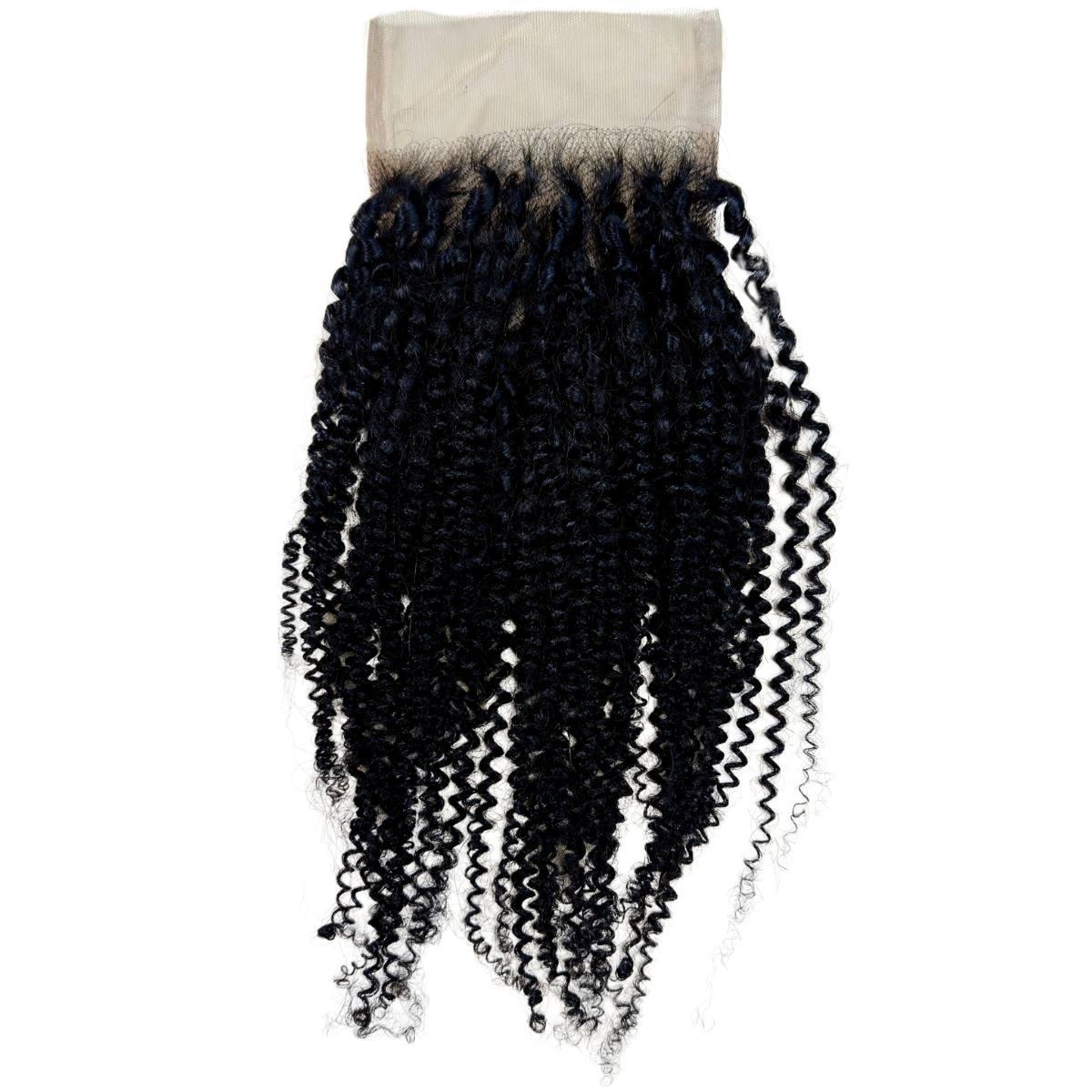 Afro Kinky Curly 4x4 Transparent Lace Human Hair Closure