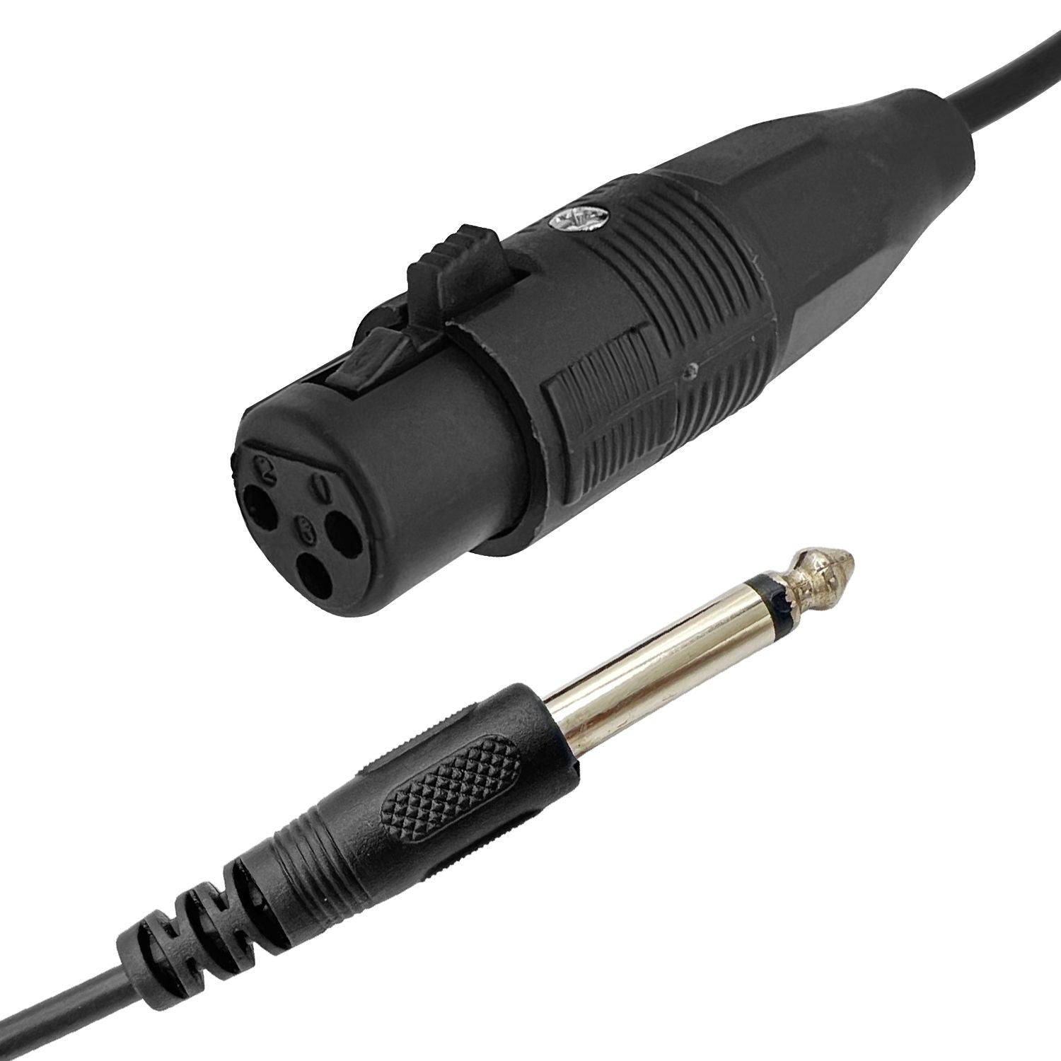 5 Core 10 Pieces Female XLR to 1/4 Inch (6.35mm) TS Mono Jack Microphone Cable, Unbalanced 3 Pin XLR Female to Quarter inch TS Plug Mic Cord for Dynamic Microphone - Mic Cord 10PCS