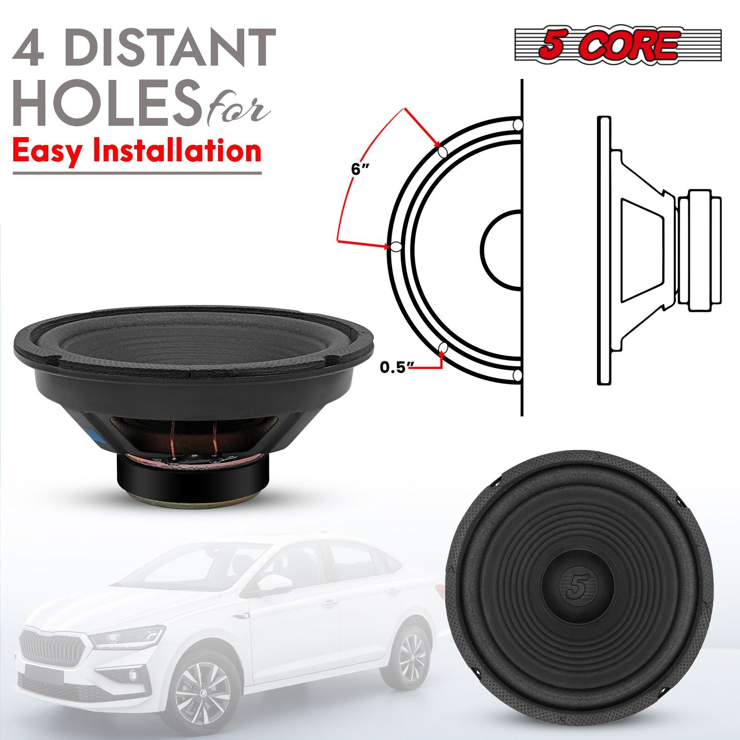 5 Core 8 Inch Subwoofer Speaker 1000W Combined Peak 4Ohm Replacement Car Bass Sub Woofer