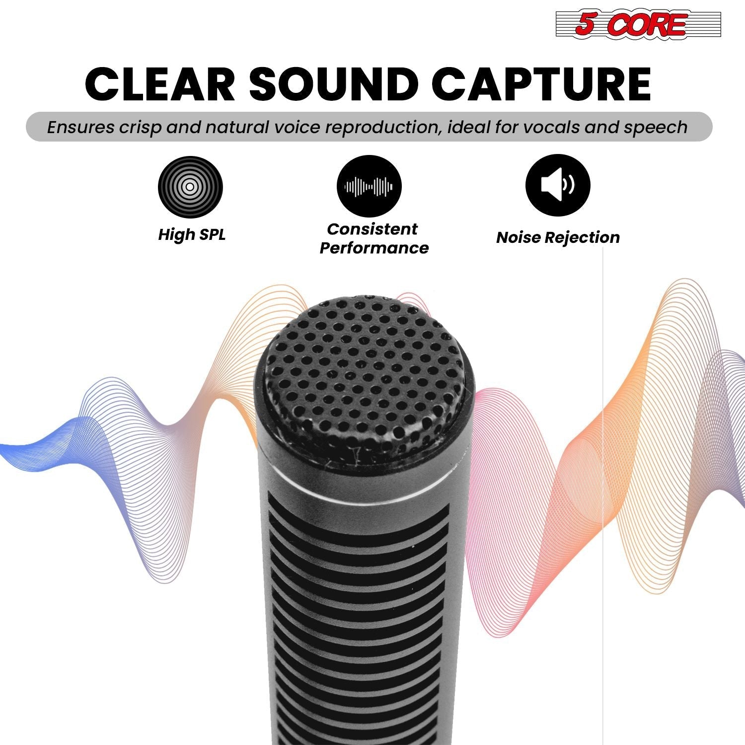 5 Core Boom Mic Professional Shotgun Microphone for Camera XLR Electret Condenser Interview Microfono for Reporter Video, Interview, Vlogging, Broadcast Mic - IM 320