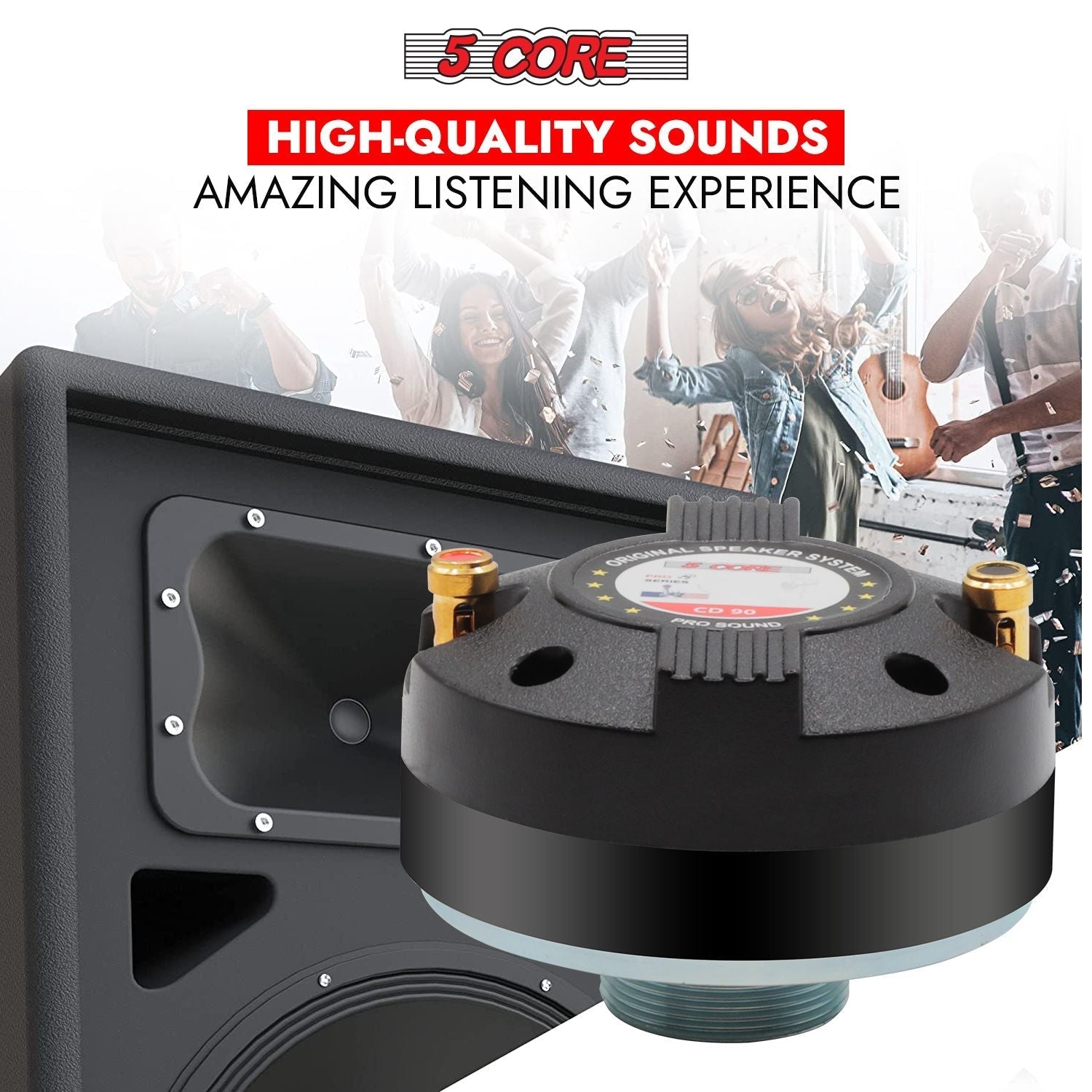 5 Core Compression Driver Titanium Voice Coil 200W Peak Audio Horn Speaker Tweeter System Super Loud