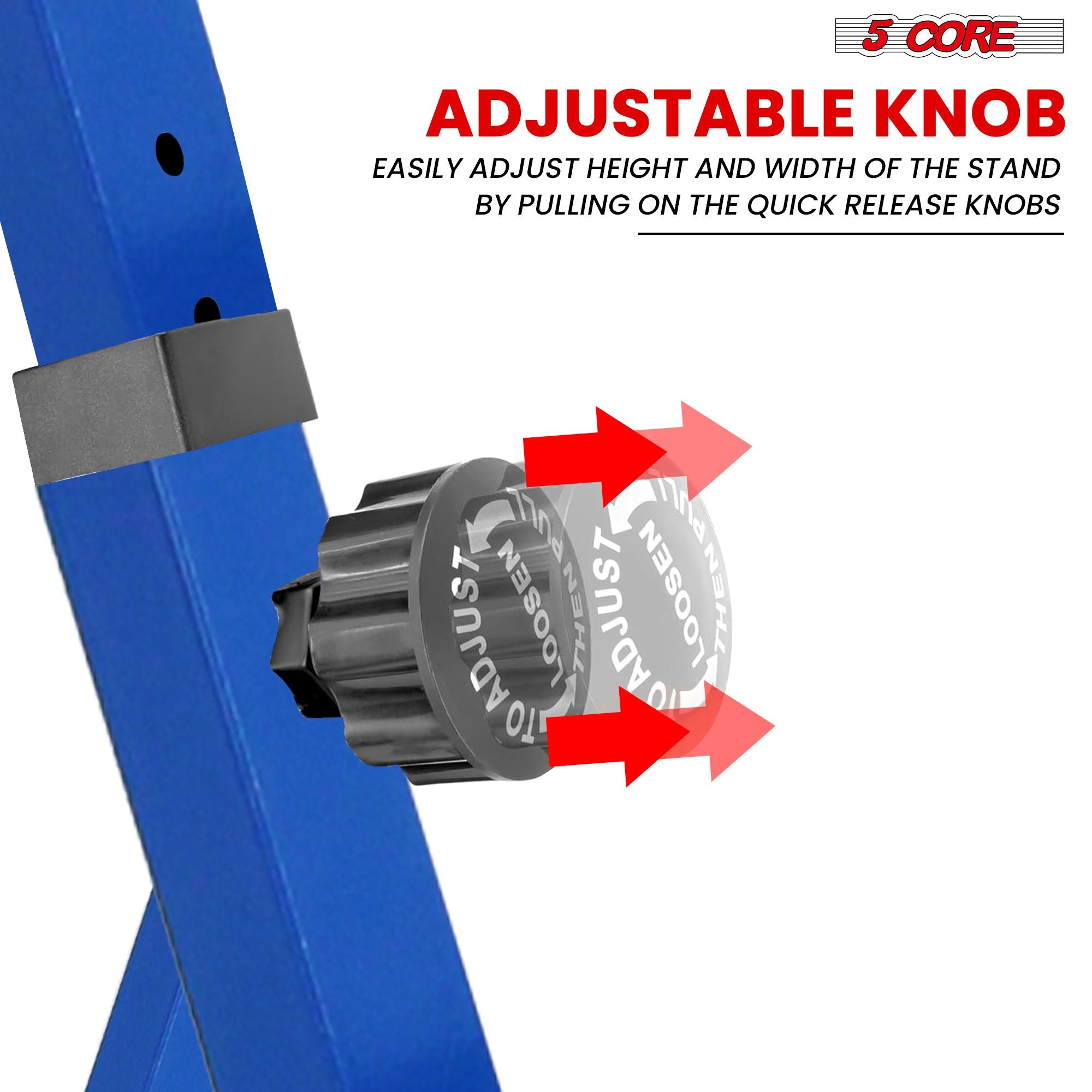 5 CORE Keyboard Stand Riser Z Style Height Width Adjustable Portable Heavy Duty Music Stands Holder for Kids and Adults Fits 54 to 88 Key Electric Pianos - KS Z1 BLU HD