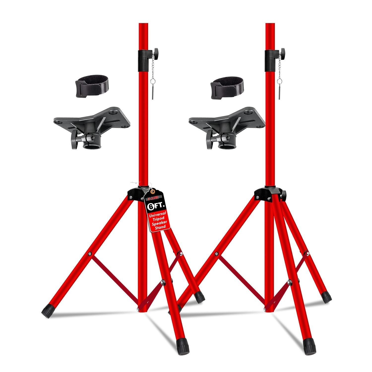 5 Core Speaker Stand 2Pcs Tripod Floor Tall Adjustable Up to 72 Inch DJ Studio Monitor Stands Pole Mount