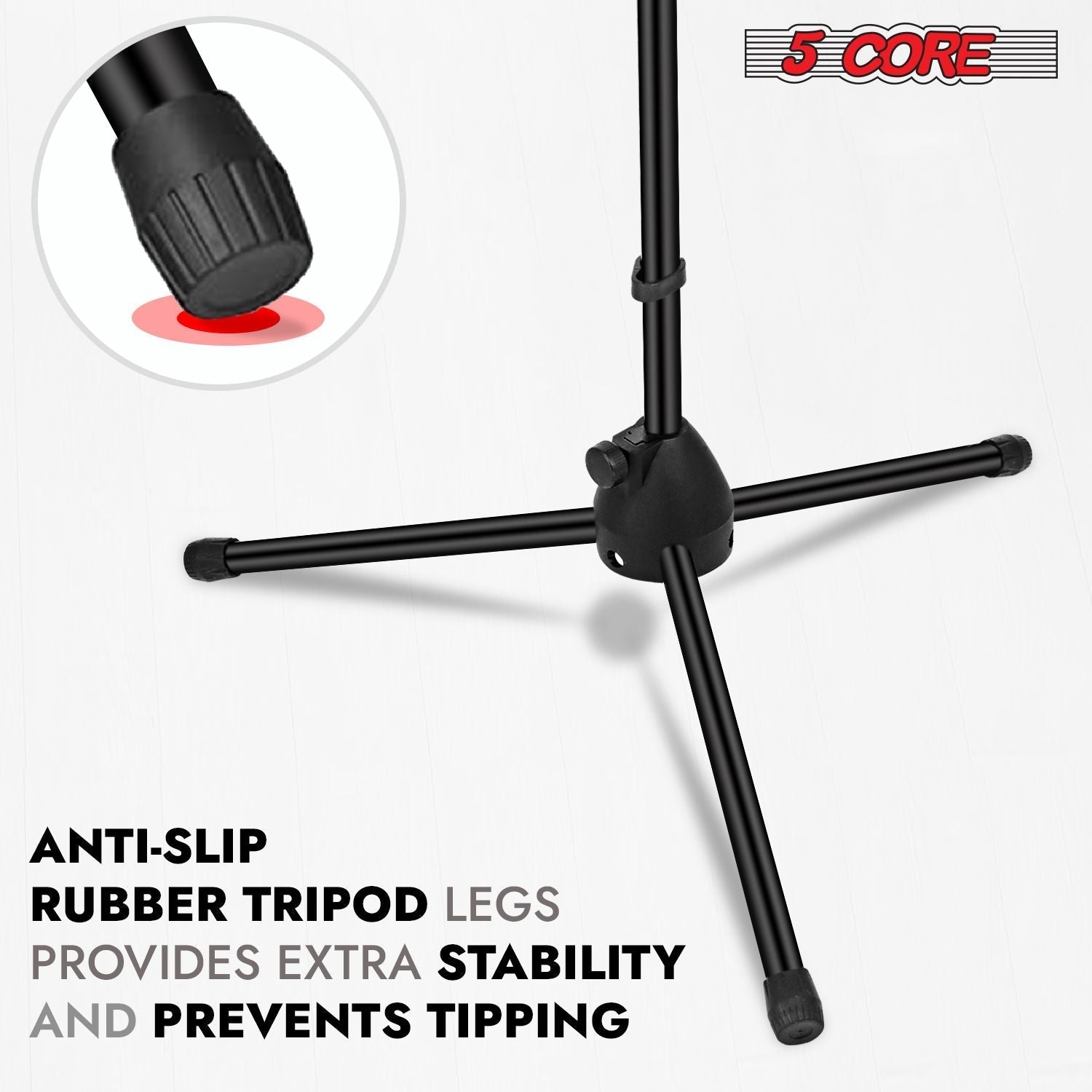 5 Core Tripod Mic Stand Floor 2Pcs Adjustable 18 to 72 Inches Sturdy Boom Arm Holder Microphone Stands Pedestal Para Microfono for Singing