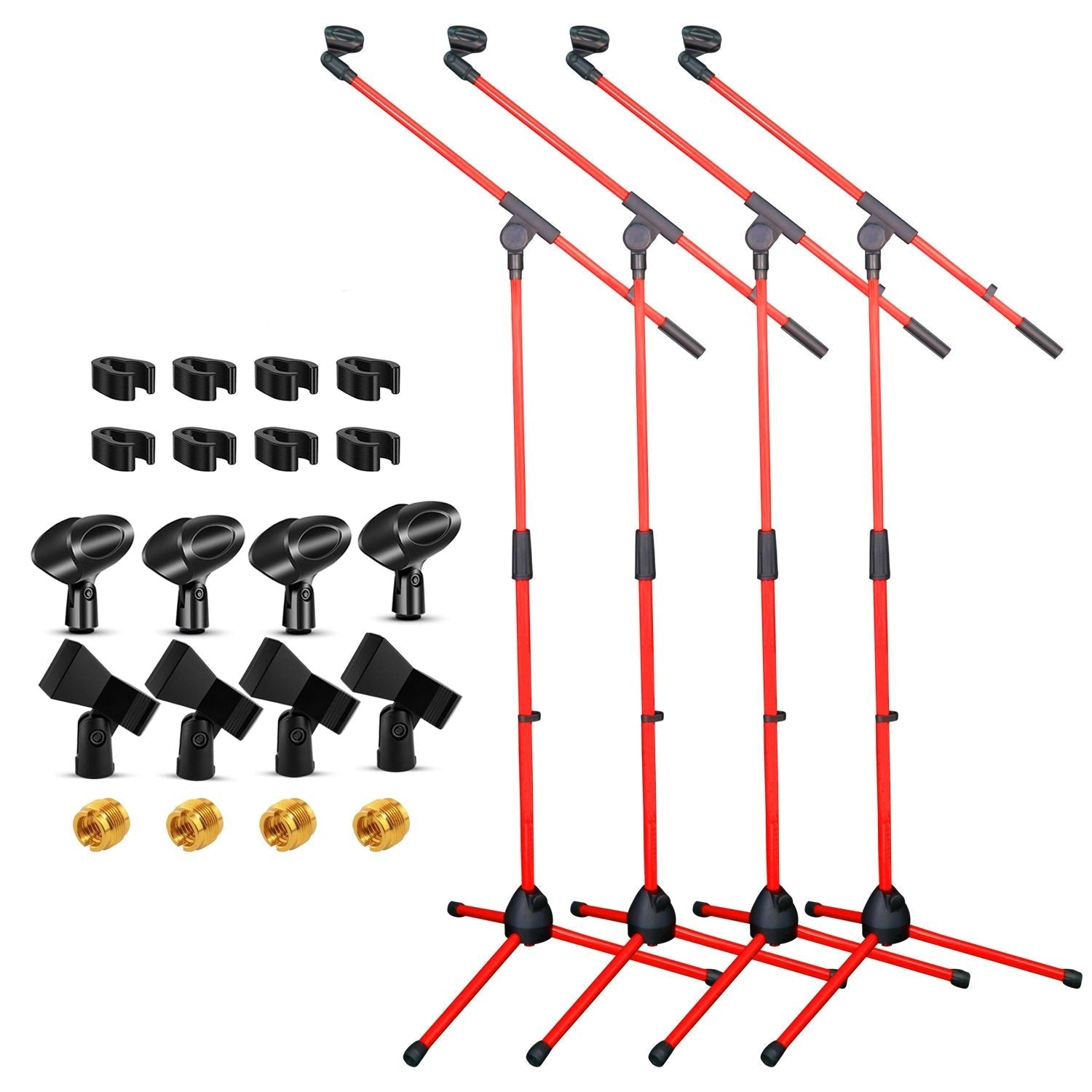 5 Core Tripod Mic Stand Floor 4Pcs Adjustable 18 to 72 Inches Sturdy Boom Arm Holder Microphone Stands Pedestal Para Microfono for Singing