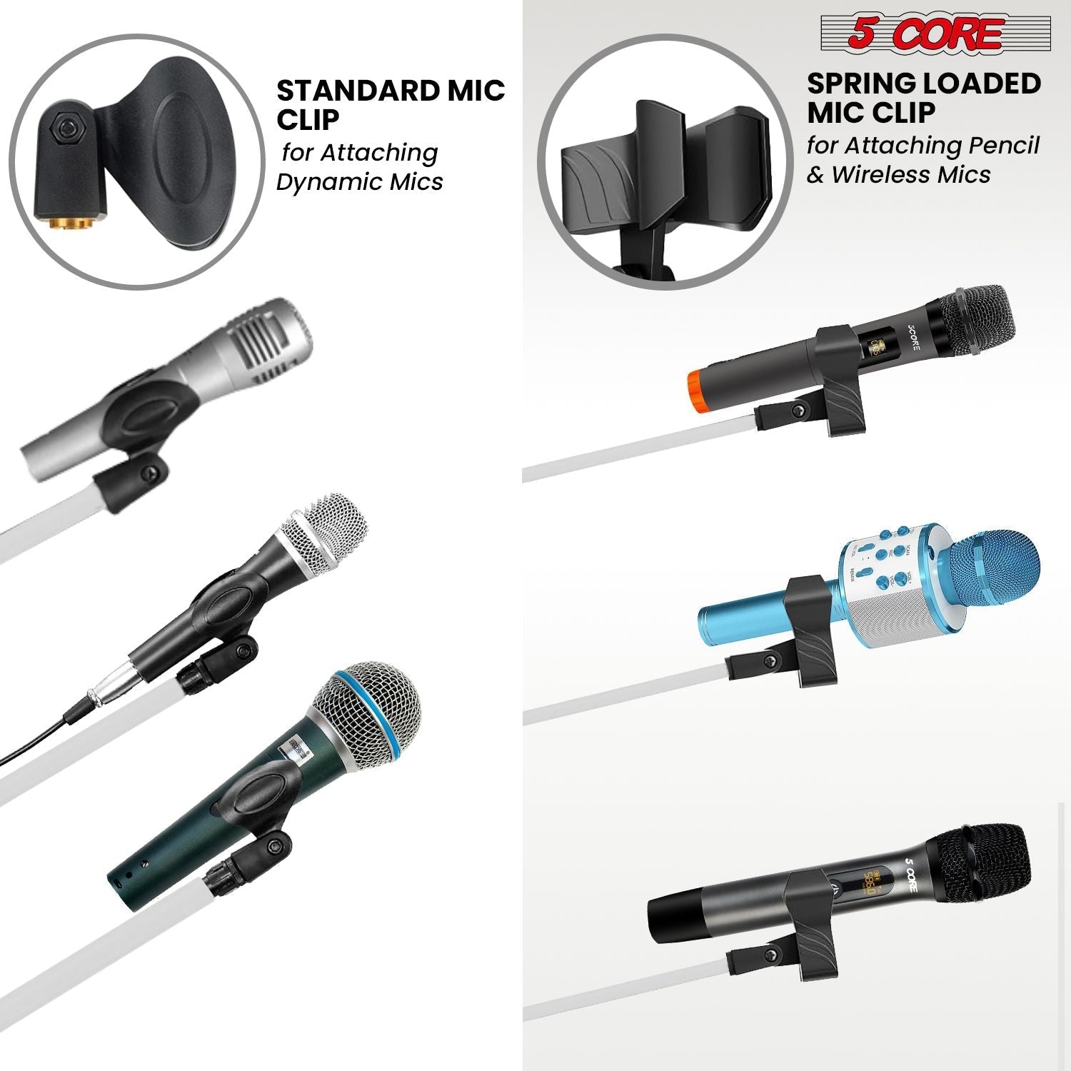 5 Core Tripod Mic Stand Floor 4Pcs Adjustable 18 to 72 Inches Sturdy Boom Arm Holder Microphone Stands Pedestal Para Microfono for Singing