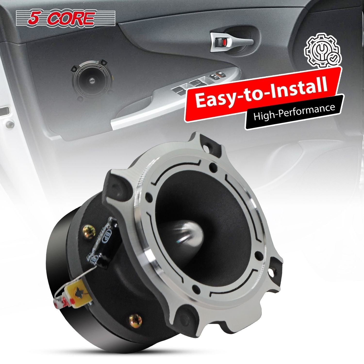 5 Core Tweeters Speakers Car Audio Pair 600W Combined Peak 4 Ohm 3.5 Inch Aluminum Super Bullet Tuiters Para Sonido Para Carro - TW BLT 180 CH PAIR