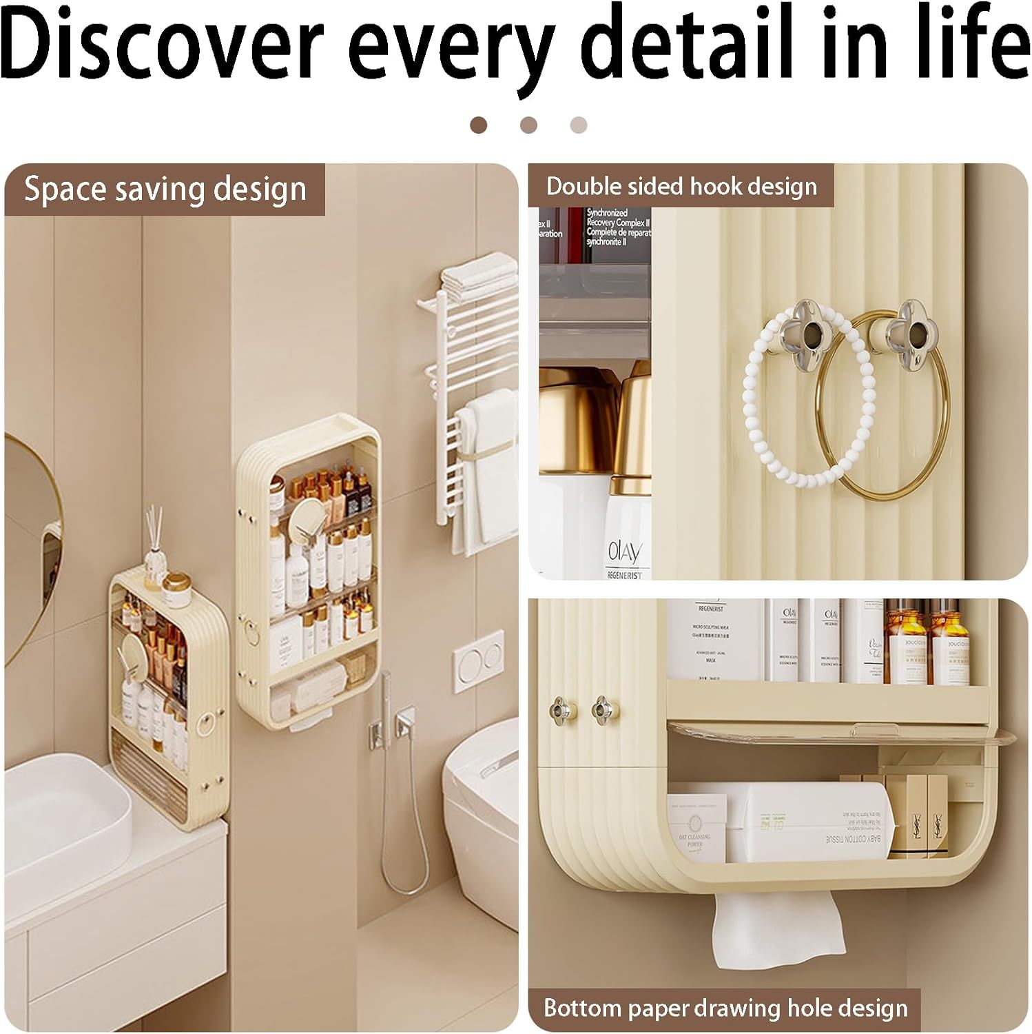 5 Tier Makeup Organizer for Vanity, High Capacity Bathroom Countertop Organizer, Perfume Organizer