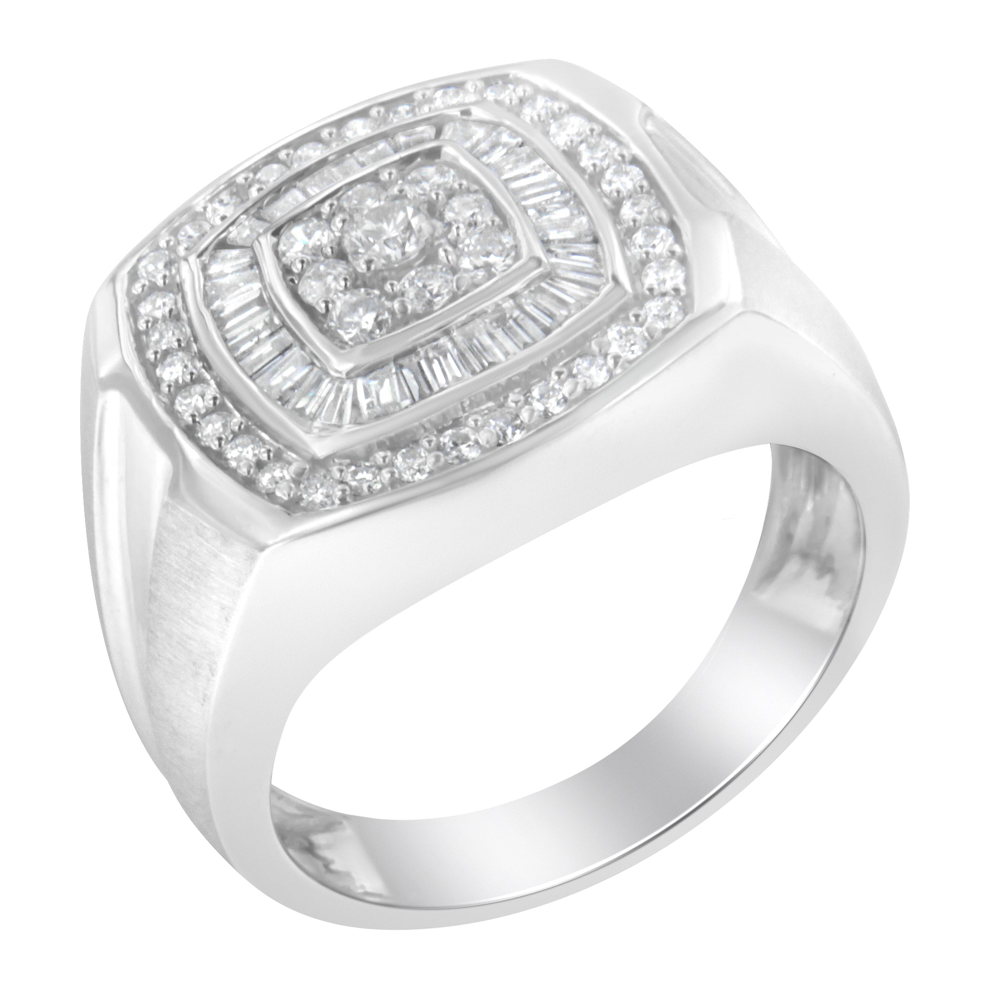 14K White Gold Men's Diamond Band Ring (1 Cttw, H-I Color, Si1-Si2 Clarity)