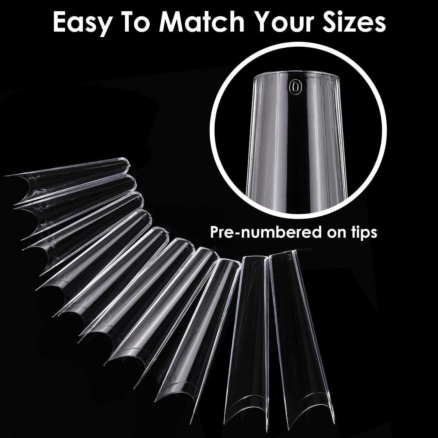 Brand 7DAY'S 500Pcs False Nail Tips C Curve Half Cover French Nails Extra Long Fake Finger Nails For Nail Art Salons Home DIY 10 Sizes
