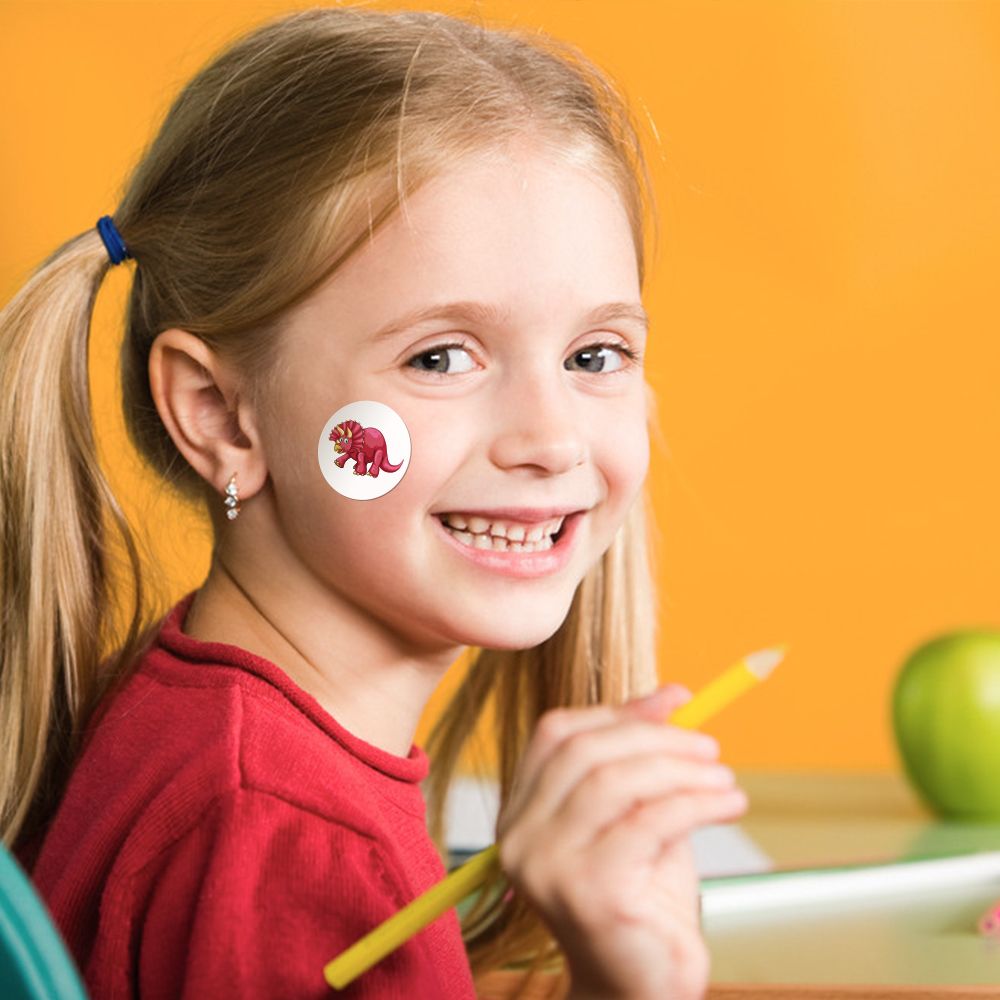 500pcs/roll Round Dinosaur Stickers for Kids Teacher Reward Stickers School Supplies Animal Incentive Roll Sticker