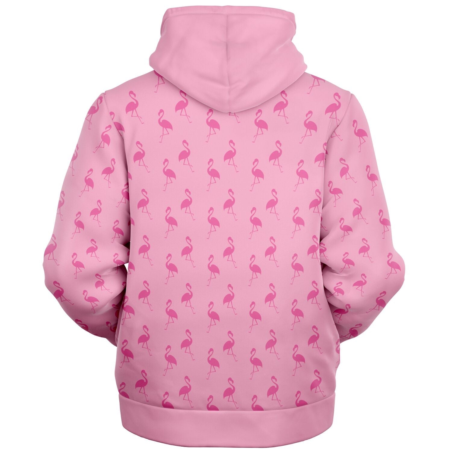 Simple Pink Flamingo Zip-Up Hoodie