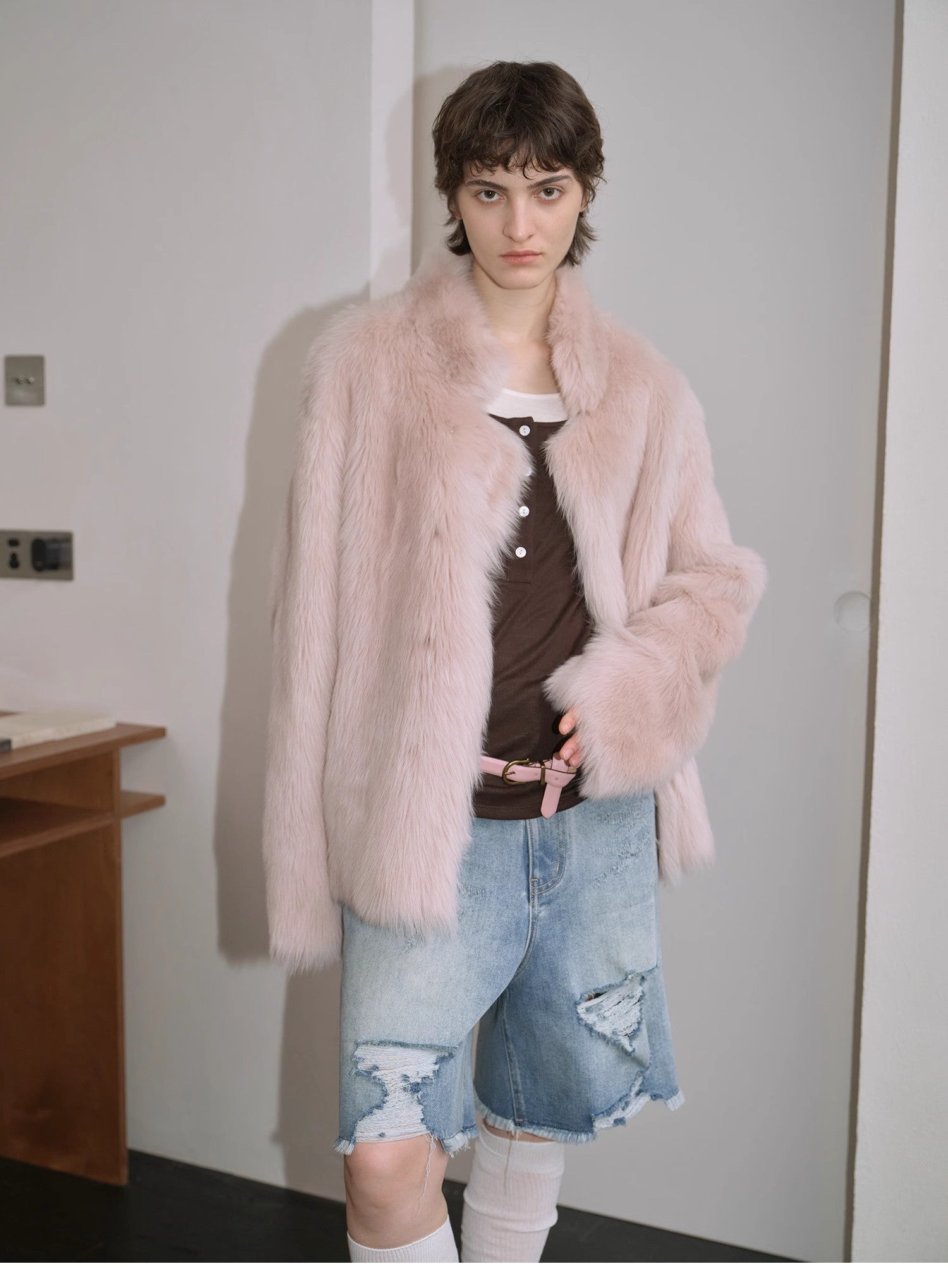 "Heartbeat Mark" Tuscany sheepskin women's short fur coat-1