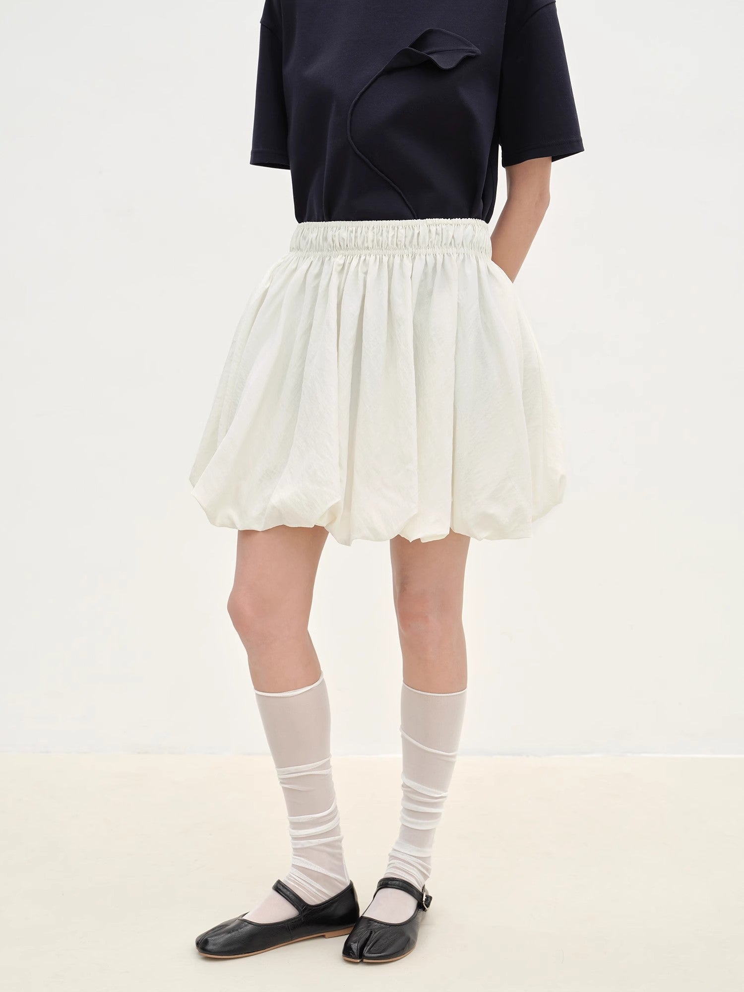 "Bubble Park" elastic waist three-dimensional flower bud new skirt-4