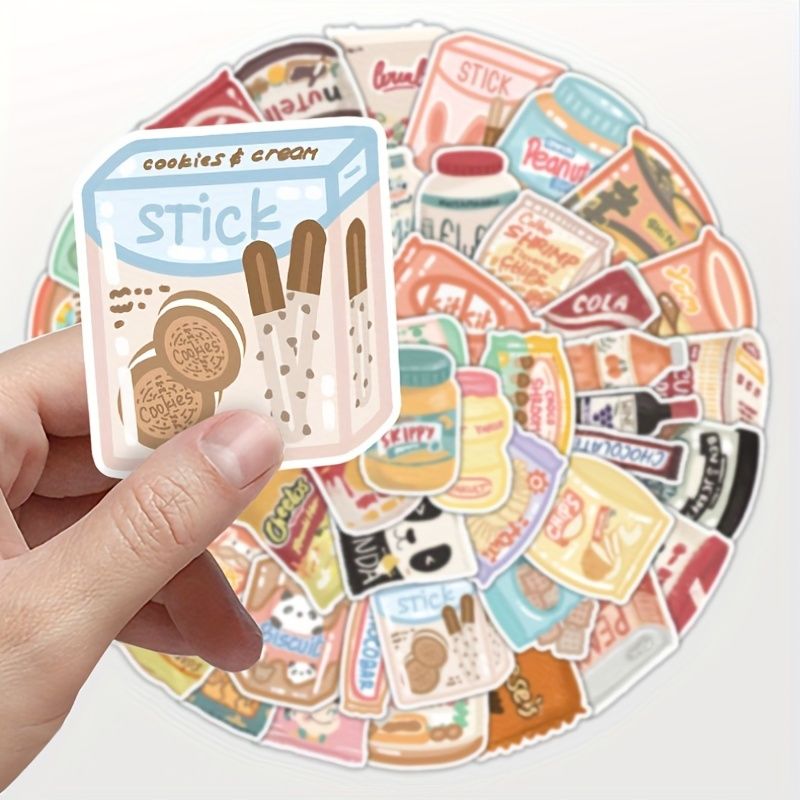 50pcs Delicious Snack Kawaii Stickers Roblox For Beautifying Table Notebook Piggy Bank Car Wallet Refrigerator Luggage Stickers Mobile Phone Laptop Marking Decoration DIY Toys