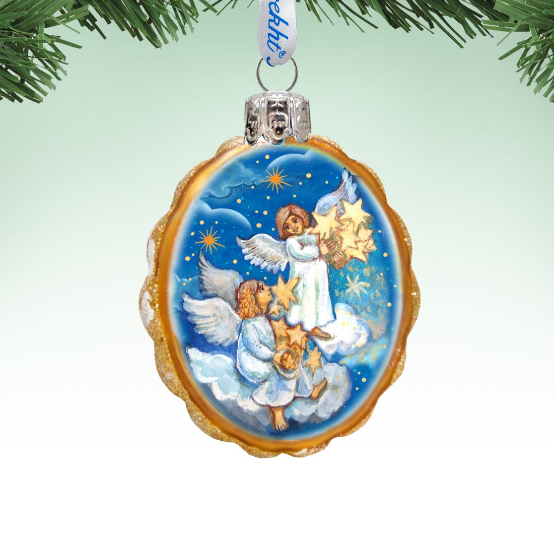 Lighting Stars Angels Mercury Glass Ornament by G. DeBrekht - Nativity Holiday Decor - 773027