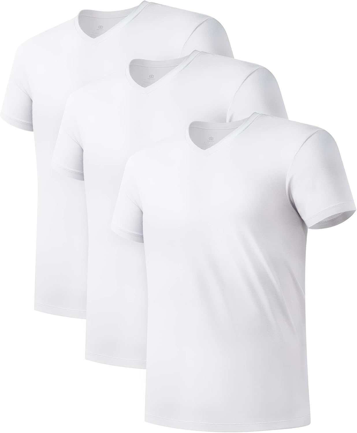 DAVID ARCHY Men's Undershirt Bamboo Rayon Moisture-Wicking V-Neck T-Shirts Stretch Tees for Men, 3 or 5 Pack