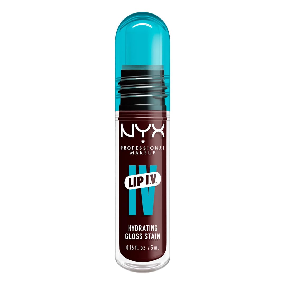 NYX PROFESSIONAL MAKEUP Lip IV Hydrating Glossy Lip Stain with 12HR Hydration - Drippin In Rose (Pink)