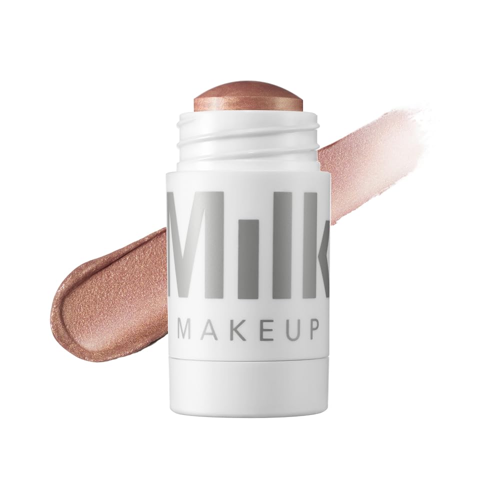 Milk Makeup Highlighter – Cream Highlighter Stick for Face + Body with Radiant, Shimmery Glow – Buildable, Blendable, Vegan Formula for All Skin Types – Turnt (Golden Peach), 0.21 oz