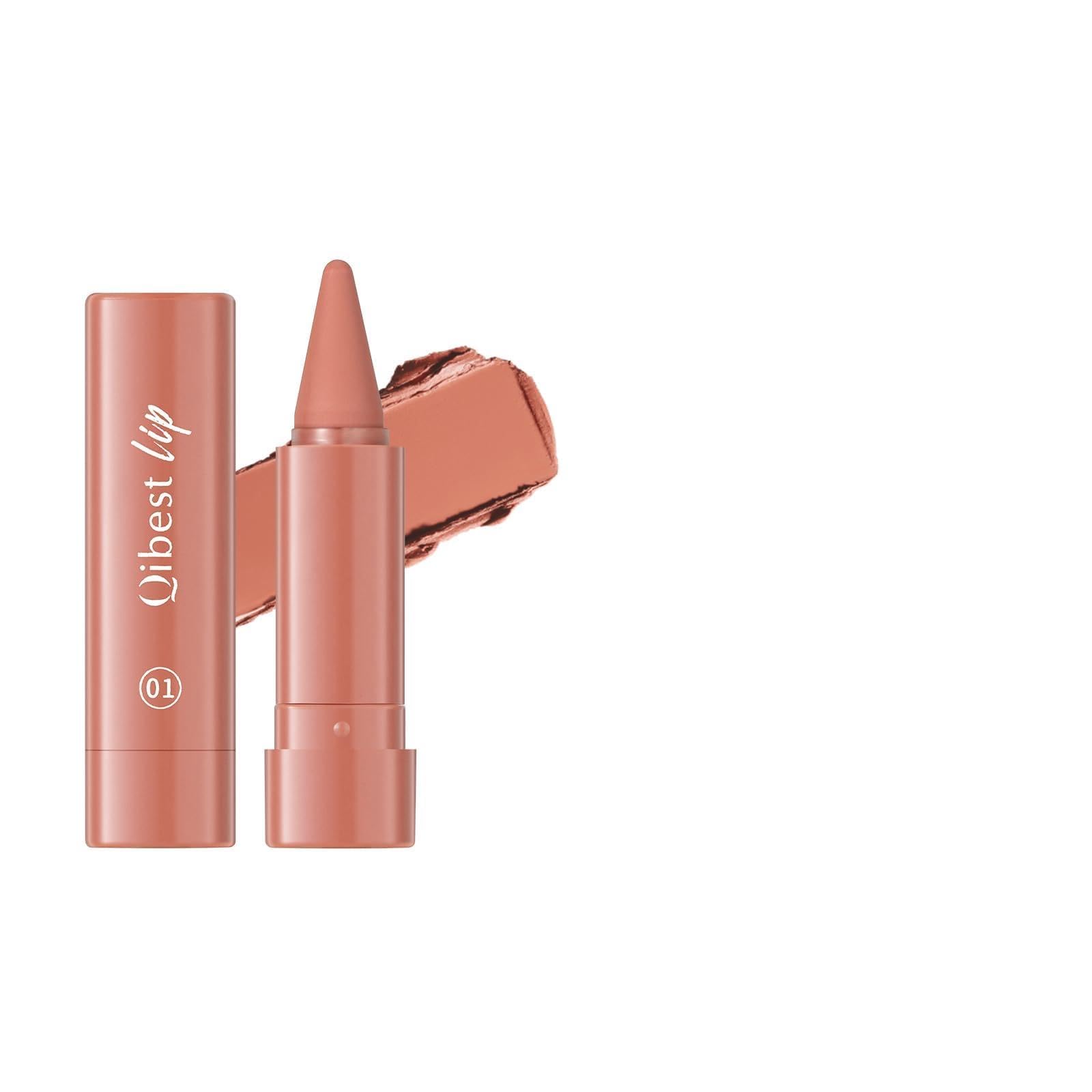 Jolilab 6PCS Lip Liner Lipstick Mini Set, Gradient Matte Nude Velvet Lip Liner Pencil High Pigmented Long Lasting Natural Smooth Lip Makeup Easy-to-Use Crayon Form and Cone Tip