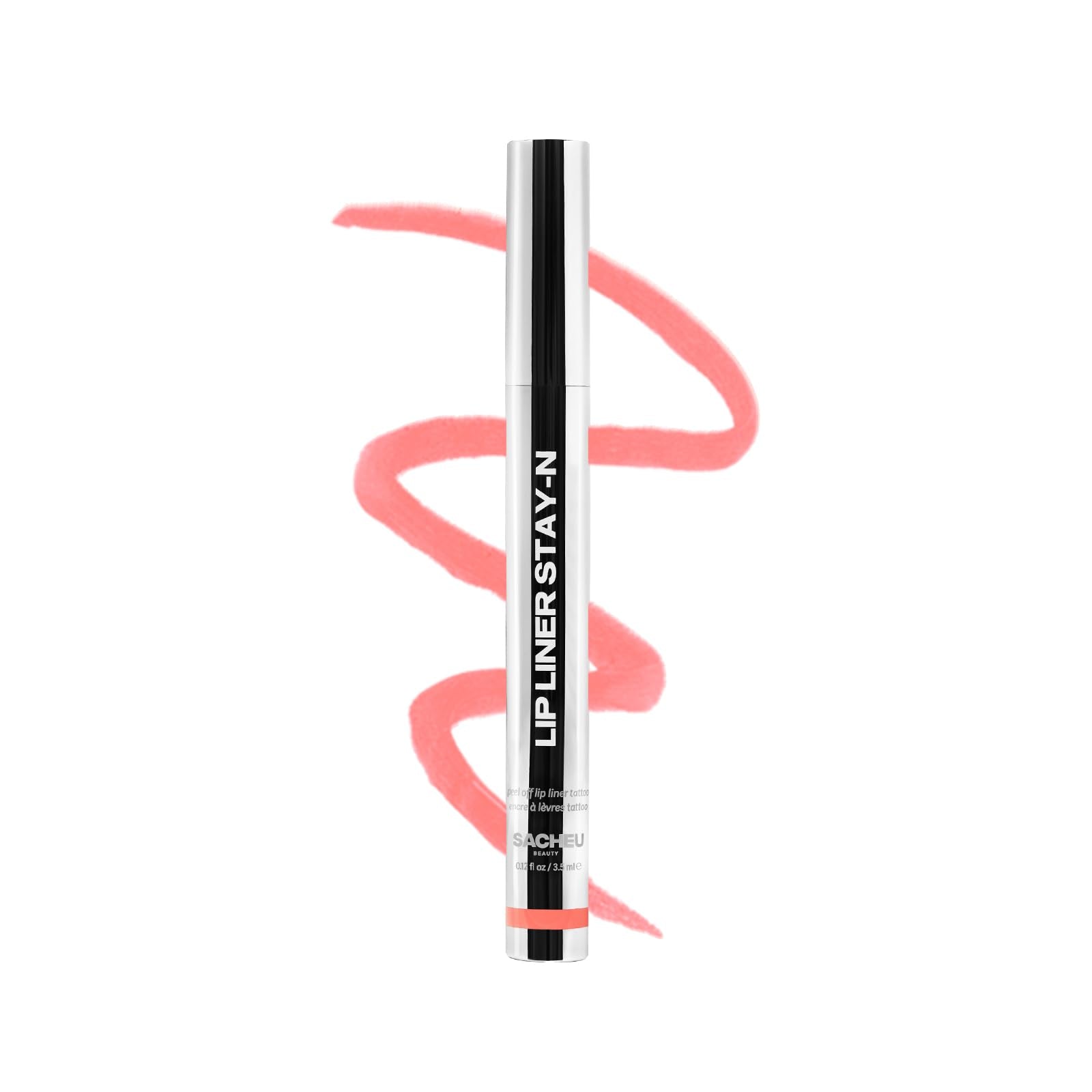 Sacheu Lip Liner STAY-N Peel Off Lip Stain — Long Lasting Matte Lip Tattoo Transfer Proof Lipstain Infused with Hyaluronic Acid & Vitamin E for All Skin Types — Vegan & Cruelty-Free, p-INKED