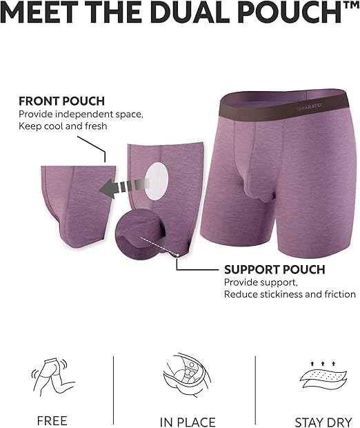 Separatec Mens Underwear with Pouch Moisture Wicking Rayon Made From Bamboo Underwear Men Breathable Boxer Briefs 3 or 6 Pack