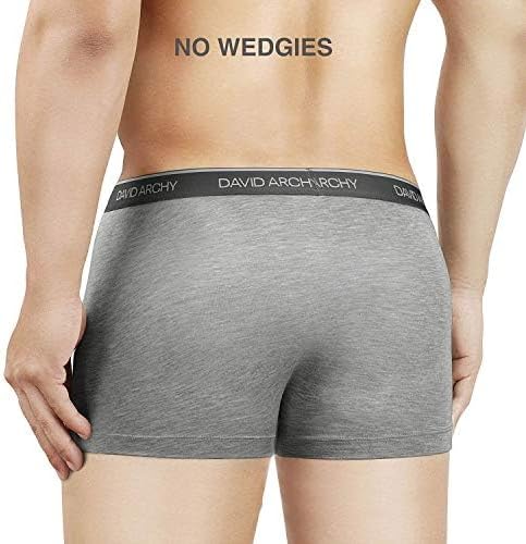 DAVID ARCHY Mens Trunks Underwear Soft Breathable Rayon Made from Bamboo Trunk No Fly Pouch