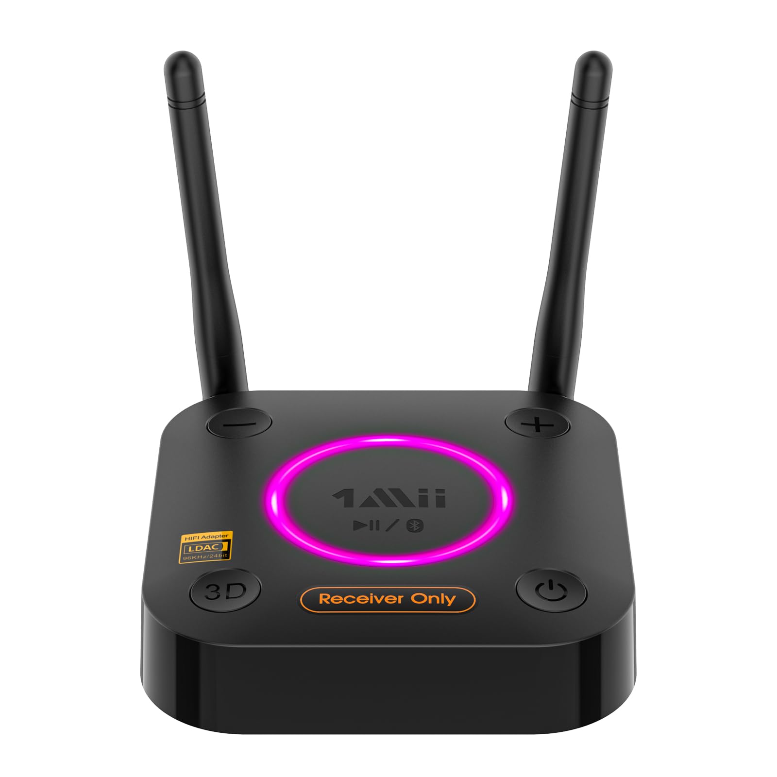 [Upgraded] 1Mii B06Pro Long Range Bluetooth Receiver, HiFi Wireless Audio Adapter, Bluetooth 5.1 Receiver with 3D Surround aptX HD Low Latency Optical RCA AUX 3.5mm Coaxial for Home Stereo System