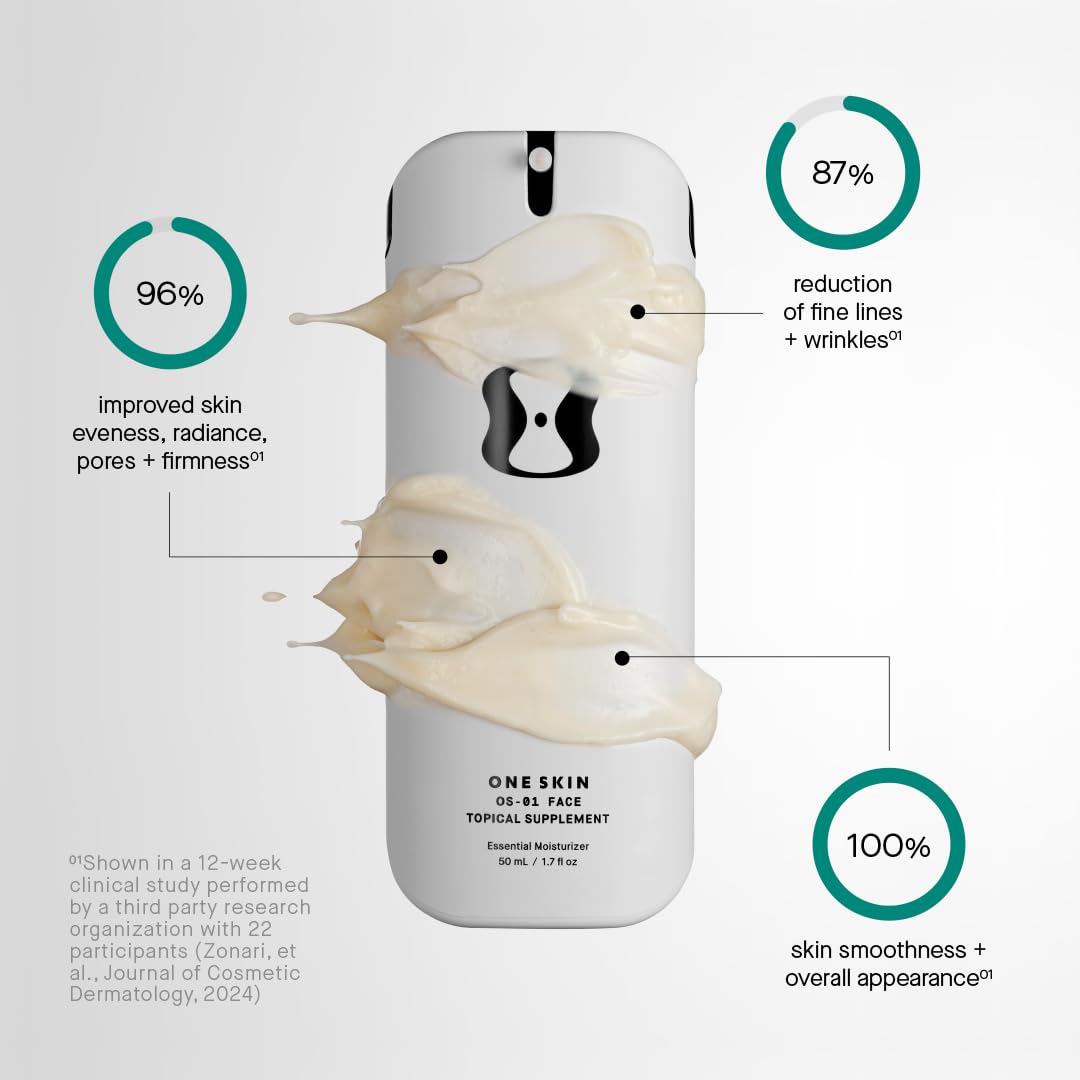 oneskin FACE & EYE OS-01 Peptide Topical Supplement | Skin Longevity Age Reversal Moisturizer and Eye Cream
