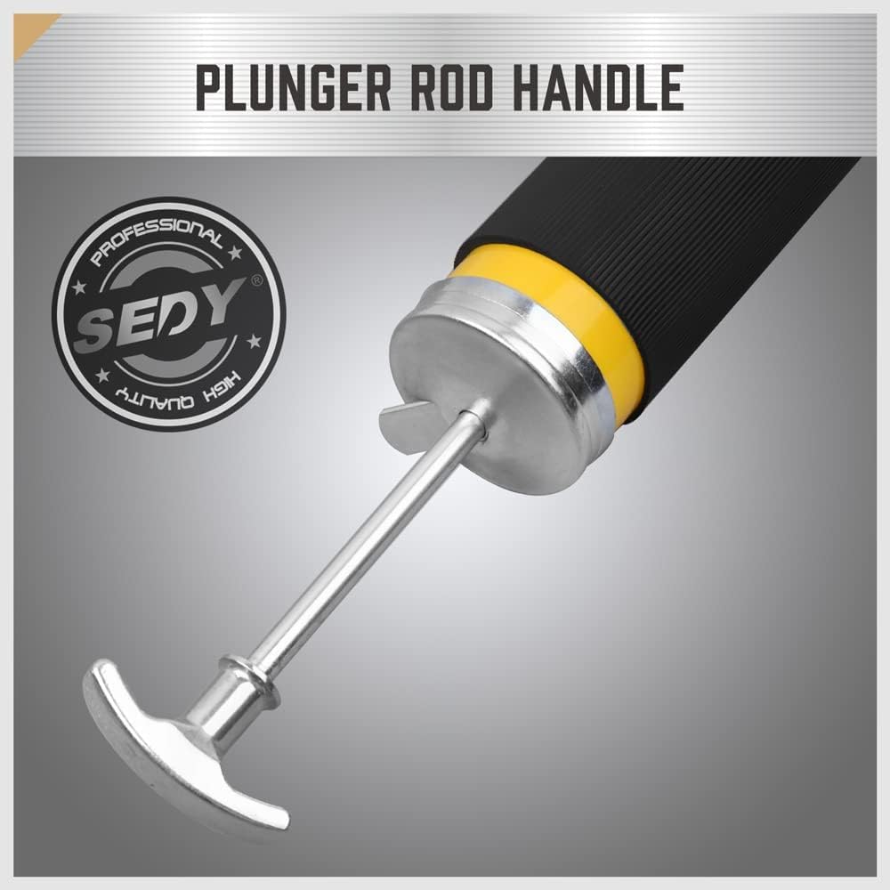 SEDY Heavy Duty Grease Gun Kit - 14oz Free Grease Tube 8000 PSI Pistol High Pressure Flexible Hose Bearing Grease Pump Marine Durable Connectors Adapters Extension Tubes Nozzle Easy Operation