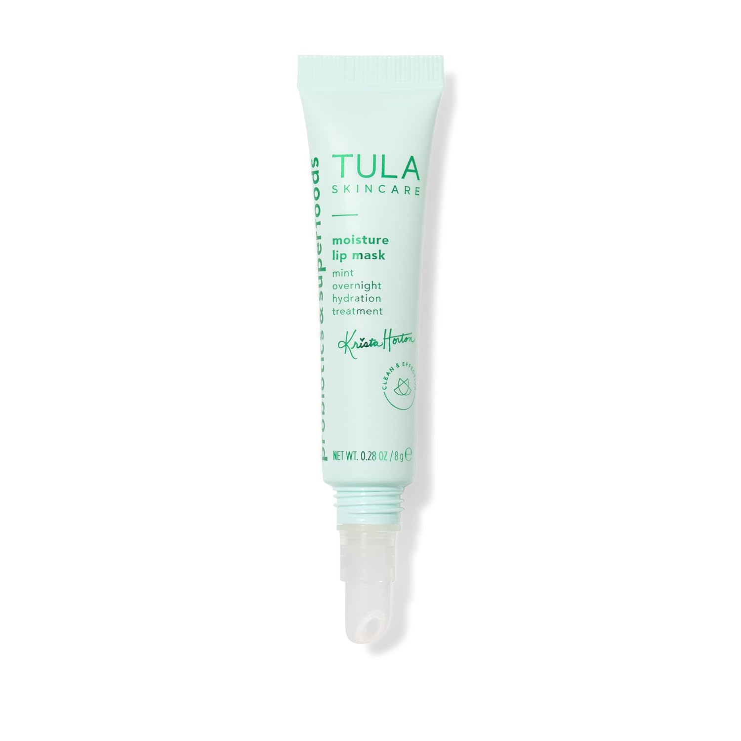 TULA Skin Care Kirsta Horton Moisture Lip Mask - Peptides, Hyaluronic Acid, Vitamin E & Mint Oil deeply Nourish & Hydrate lips, 0.28 oz.