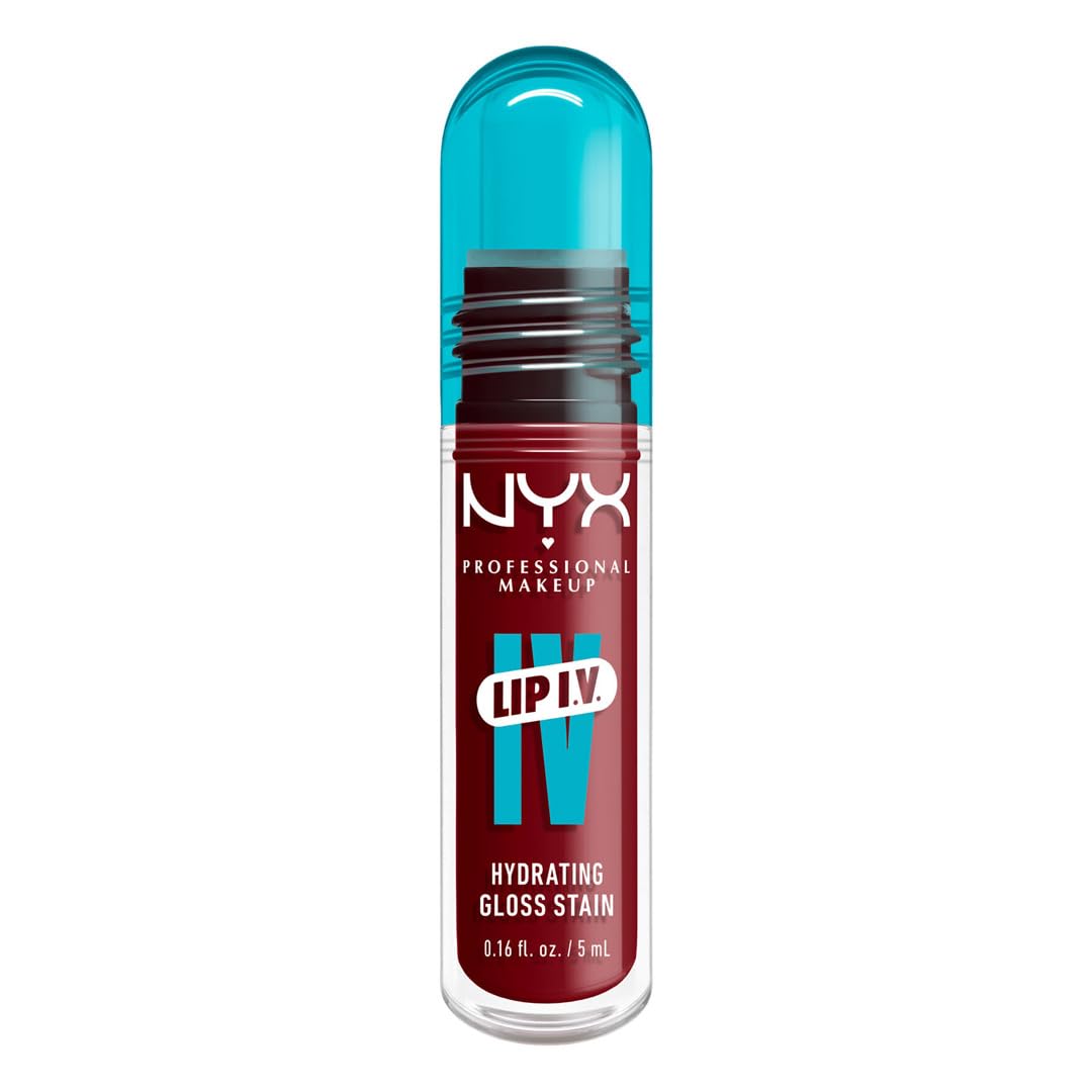 NYX PROFESSIONAL MAKEUP Lip IV Hydrating Glossy Lip Stain with 12HR Hydration - Drippin In Rose (Pink)