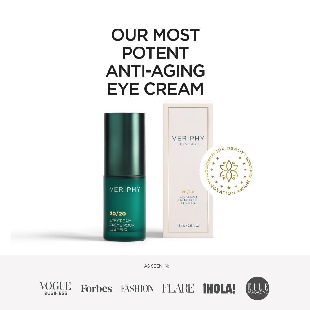 Veriphy 20/20 Eye Cream for Dark Circles and Puffiness | Vegan | Clean | Natural | Cruelty-free | Anti-Aging | Eye Cream for Wrinkles | Women in STEM