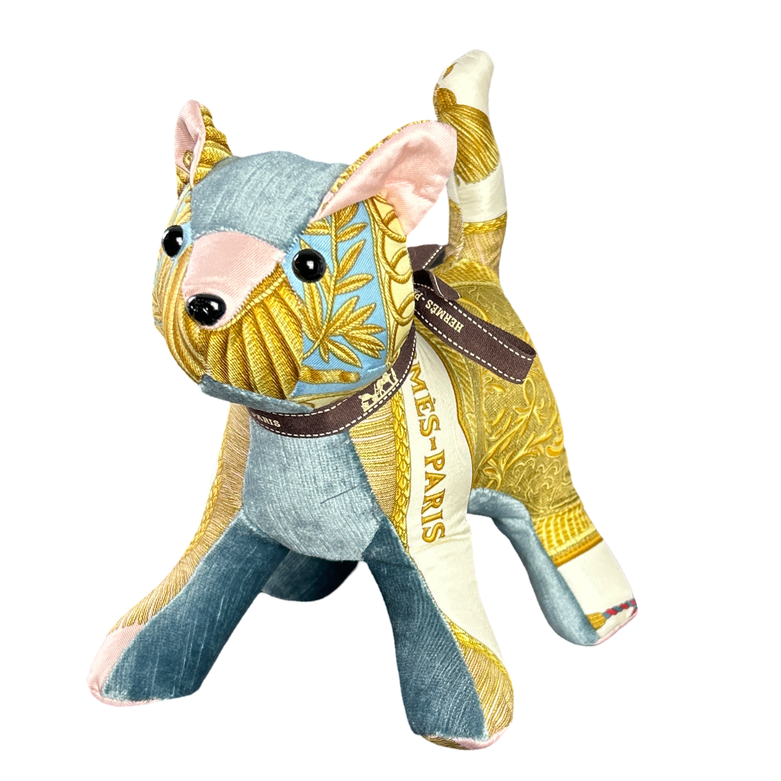 Poste et Cavalerie Vintage Silk Scarf Patchwork Kitten