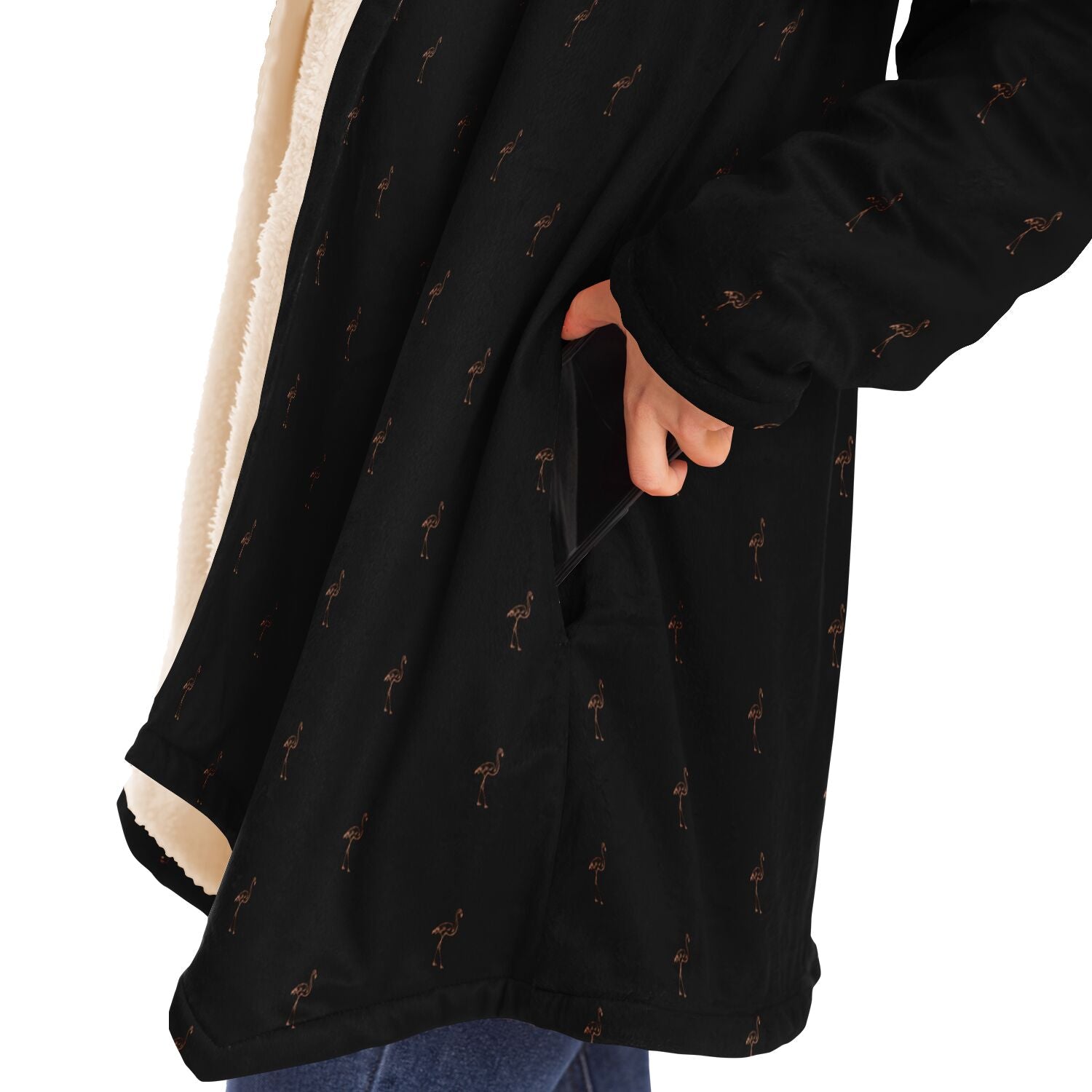 Classic Flamingo Silhouette Cloak Hoodie
