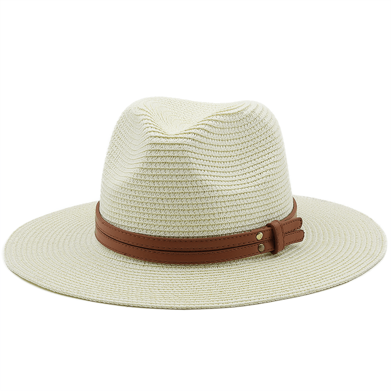 54-58-60CM Womens Summer Panama Hats Wide Brim Straw Sun Hat Beach Hat For Men Fashion UPF UV Protection Fedoras Cap For Travel