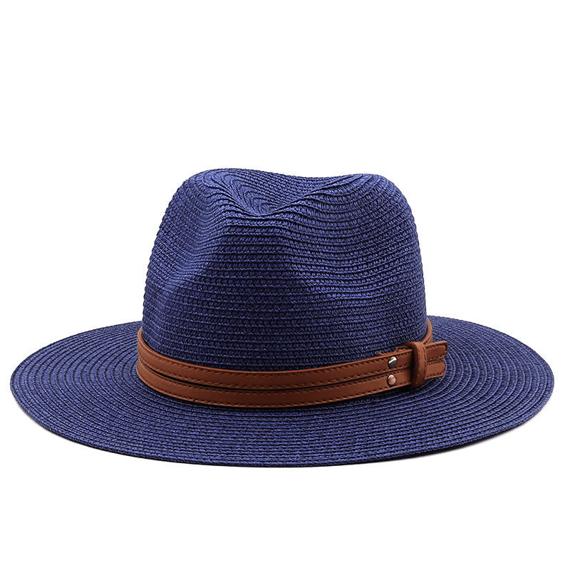54-58-60CM Womens Summer Panama Hats Wide Brim Straw Sun Hat Beach Hat For Men Fashion UPF UV Protection Fedoras Cap For Travel