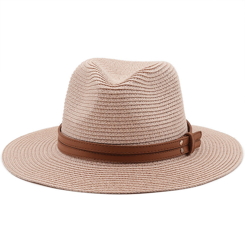 54-58-60CM Womens Summer Panama Hats Wide Brim Straw Sun Hat Beach Hat For Men Fashion UPF UV Protection Fedoras Cap For Travel