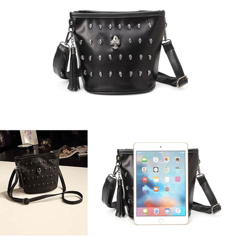 Trendy shoulder Women bag with diamond skull