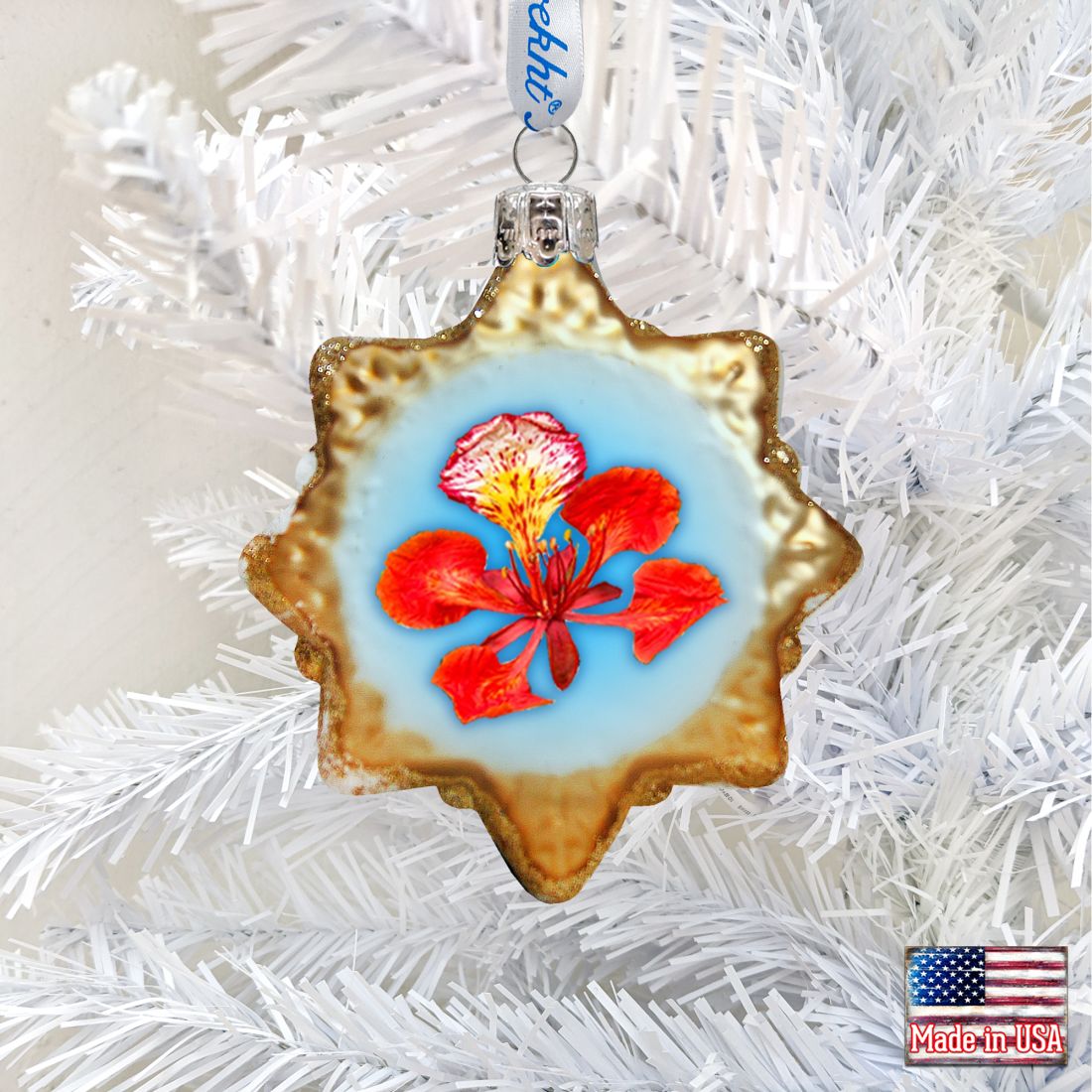 Flower Mercury Glass Ornament by G. DeBrekht - Coastal Holiday Decor - 776285