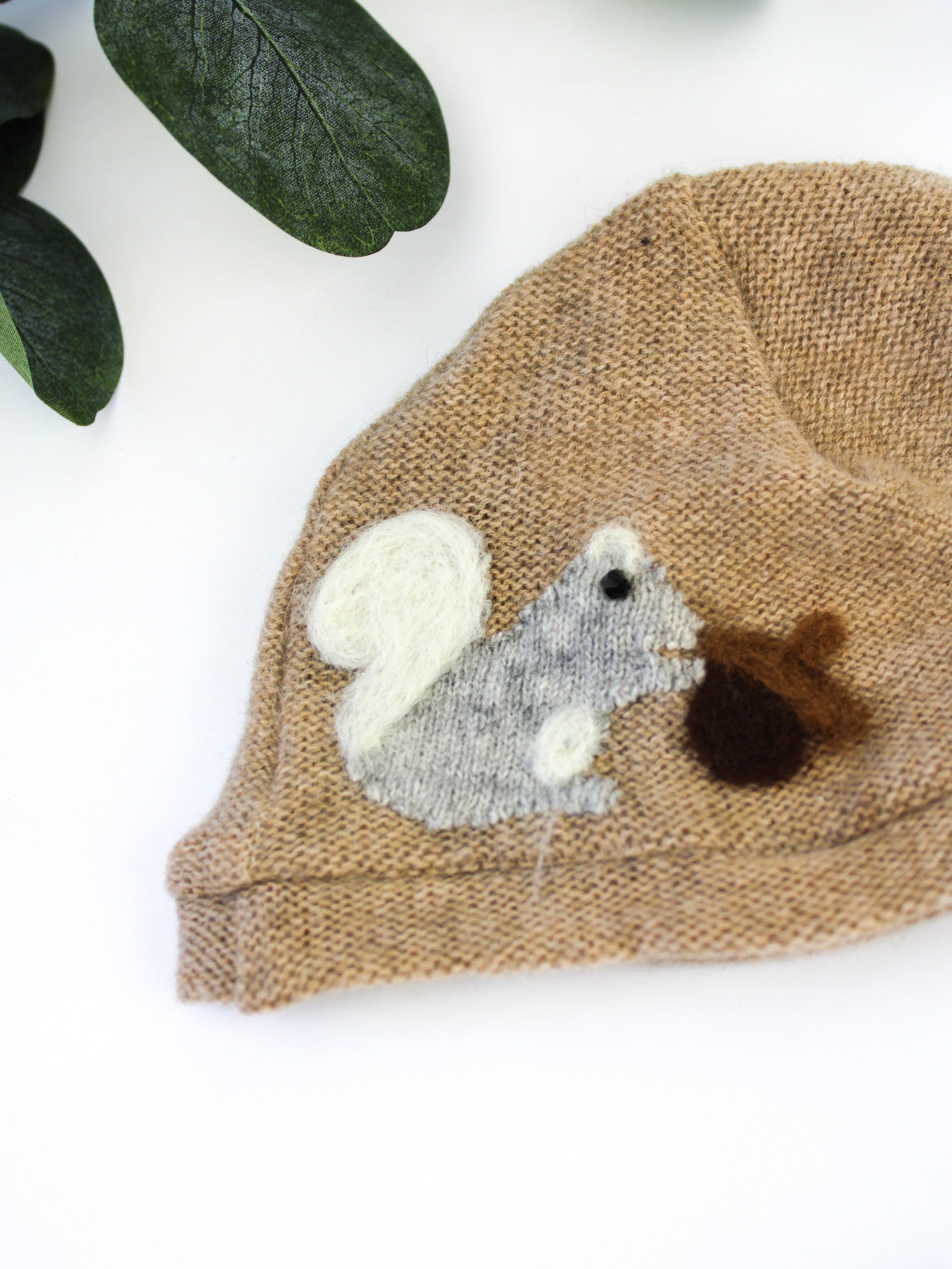 Squirrel Cashmere Hat - Newborn