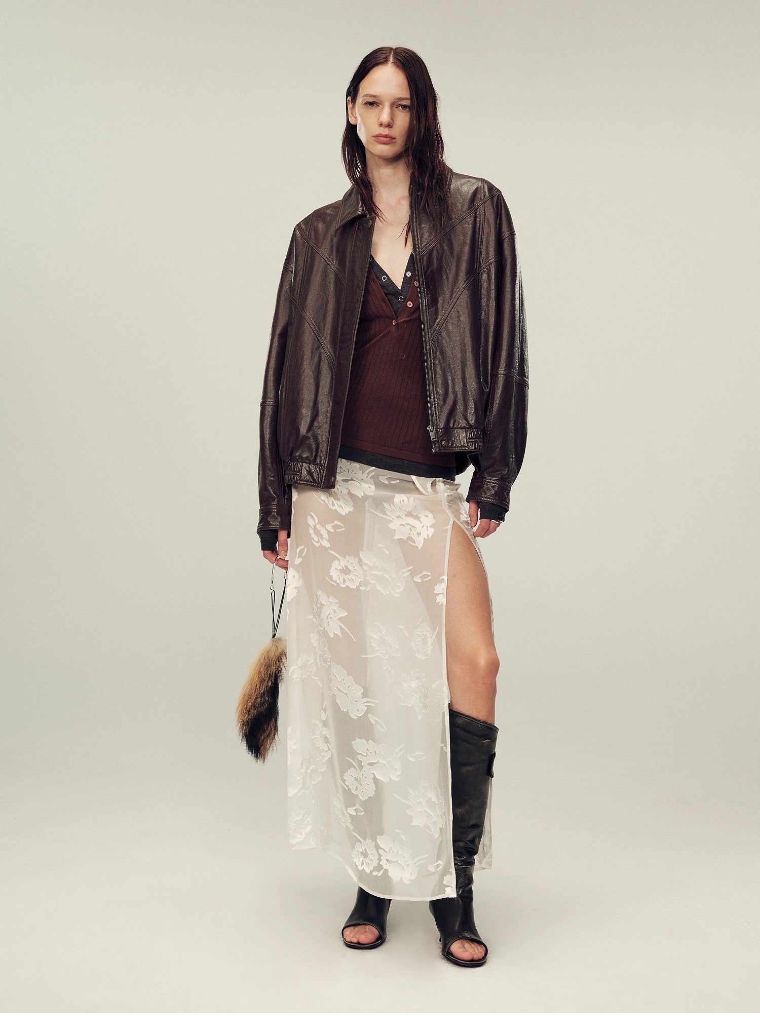 Suede top-grain sheepskin lapel genuine leather jacket-4