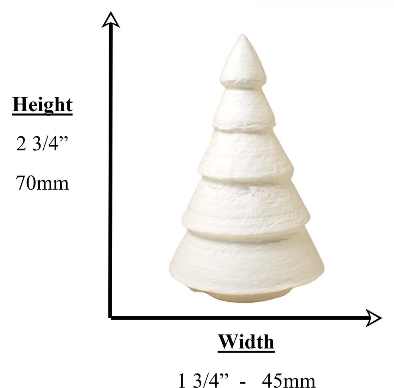 Christmas Trees - 2.5" German Spun Cotton - Set of 4