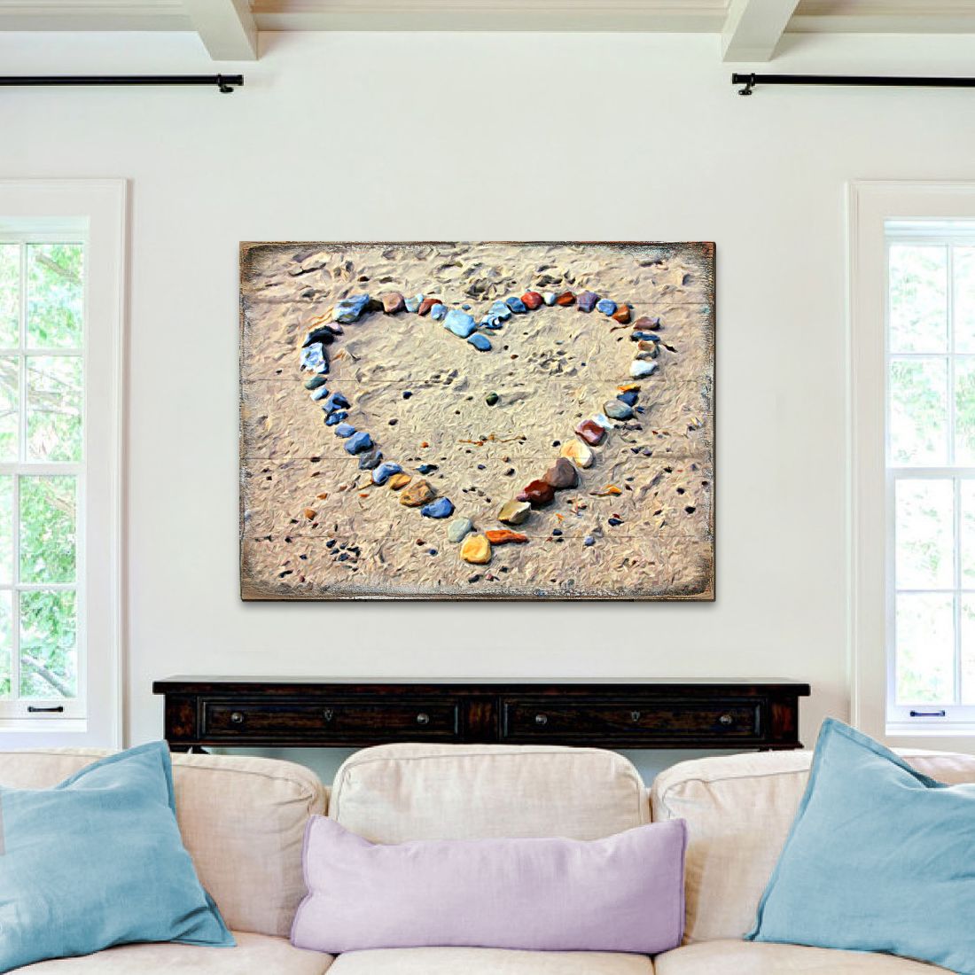 Sperber Heart Wooden Coastal Wall Art by Nature Wonders - Coastal Sea-Life Decor - 95254B