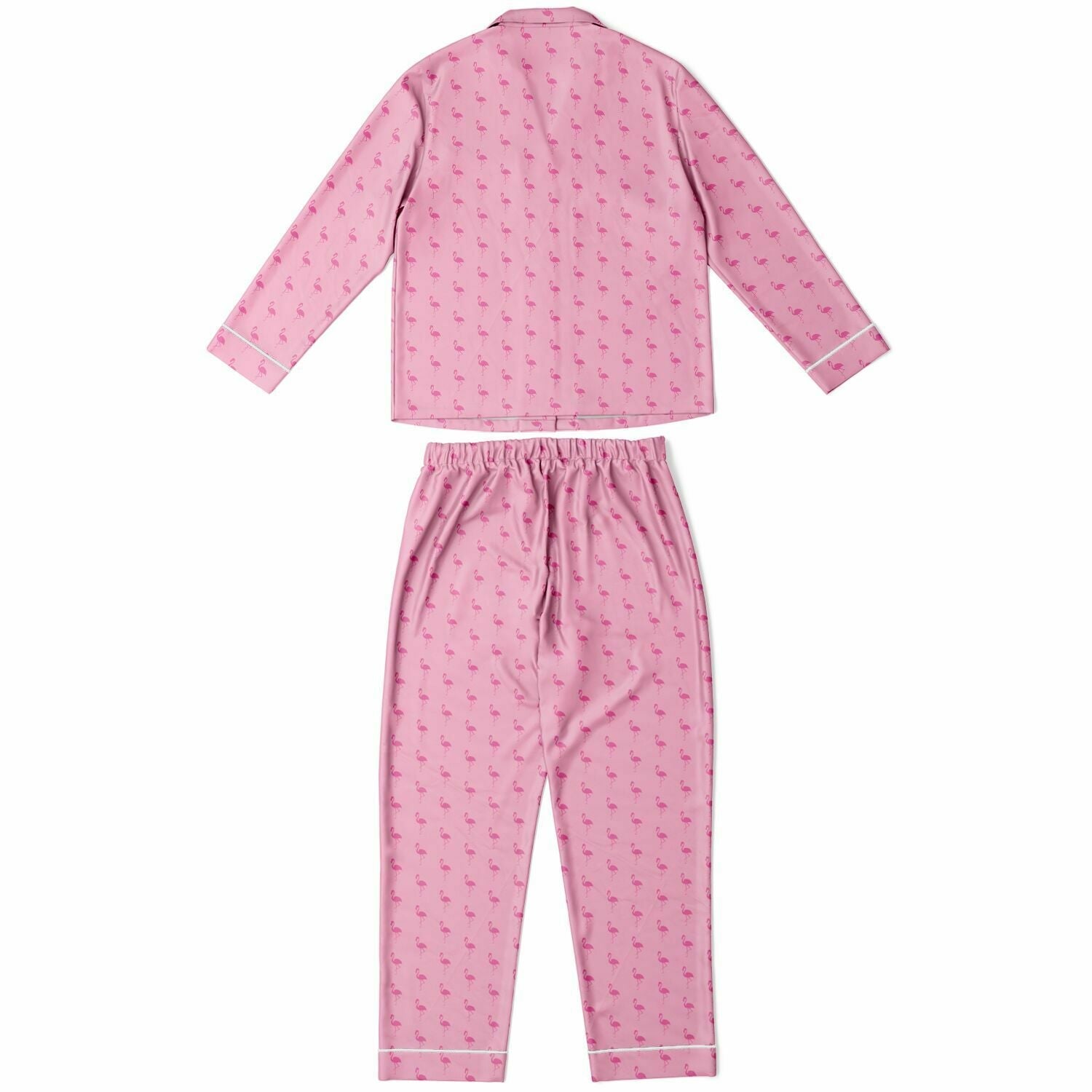 Simple Pink Flamingo Satin Pajamas