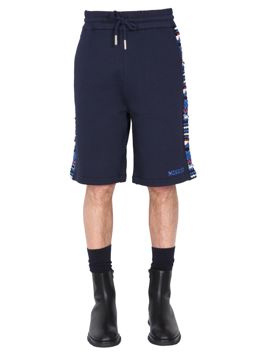 Missoni Men Embroidered Logo And Jacquard Insert Bermuda